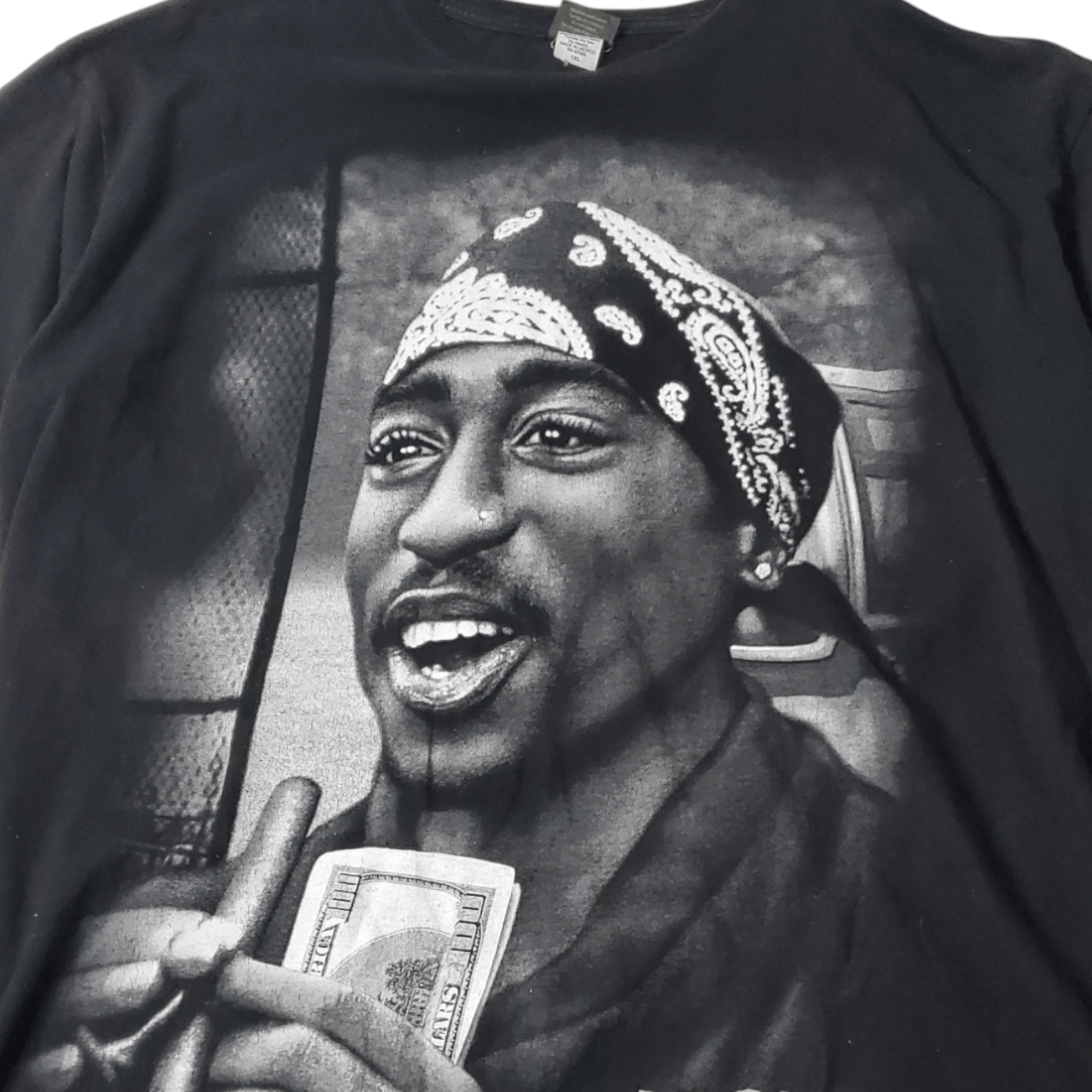 Rap Tees × Vintage 1994 Tupac Above The Rim T-Shirt Size US XL / EU 56 / 4 - 2 Thumbnail