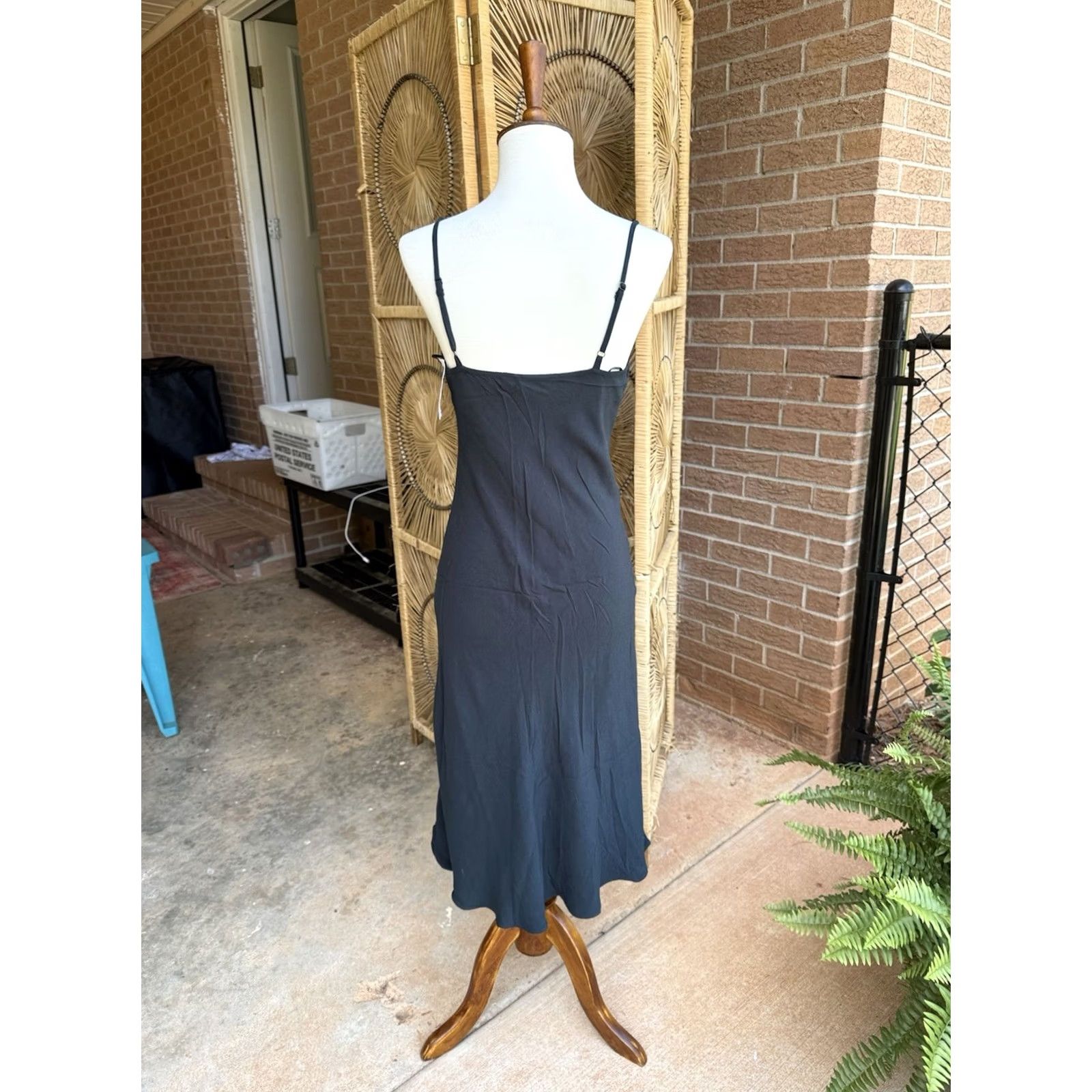 Loft VINTAGE LOFT Black Cowl Neck Slip Dress Womens Long Size 0 Size XS / US 0-2 / IT 36-38 - 5 Thumbnail