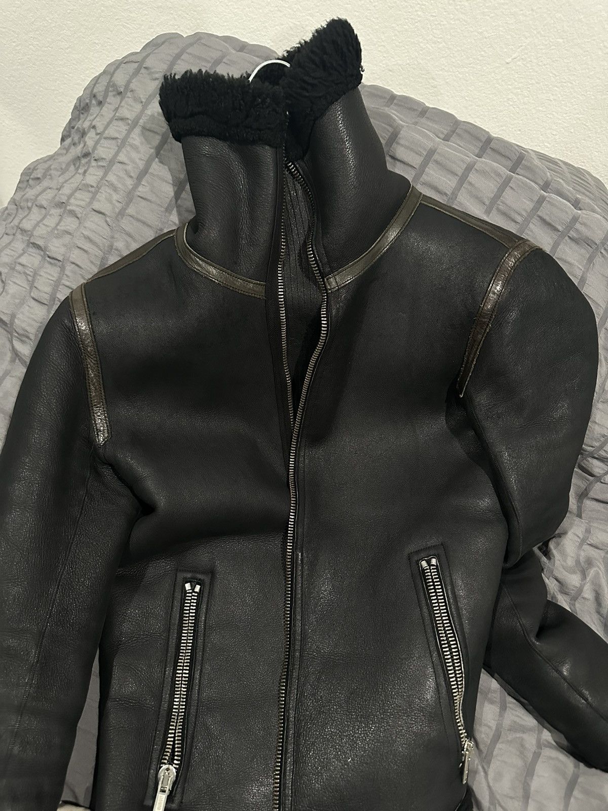 Rick Owens FW08 Shearling Funnel Neck Jacket Size US M / EU 48-50 / 2 - 4 Thumbnail