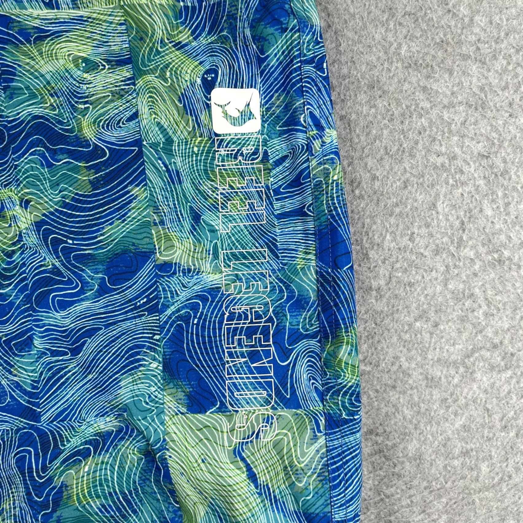 Vintage Reel Legends Mens Board Shorts Blue Green Geometric Bathing Suit Surf 36 Size US 36 / EU 52 - 2 Thumbnail