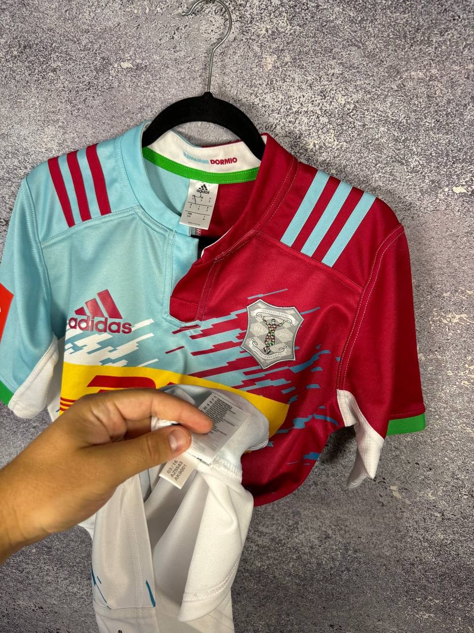 Adidas Harlequins Rugby Away Jersey 2016 Adidas 150th Anniversary Size US S / EU 44-46 / 1 - 9 Thumbnail