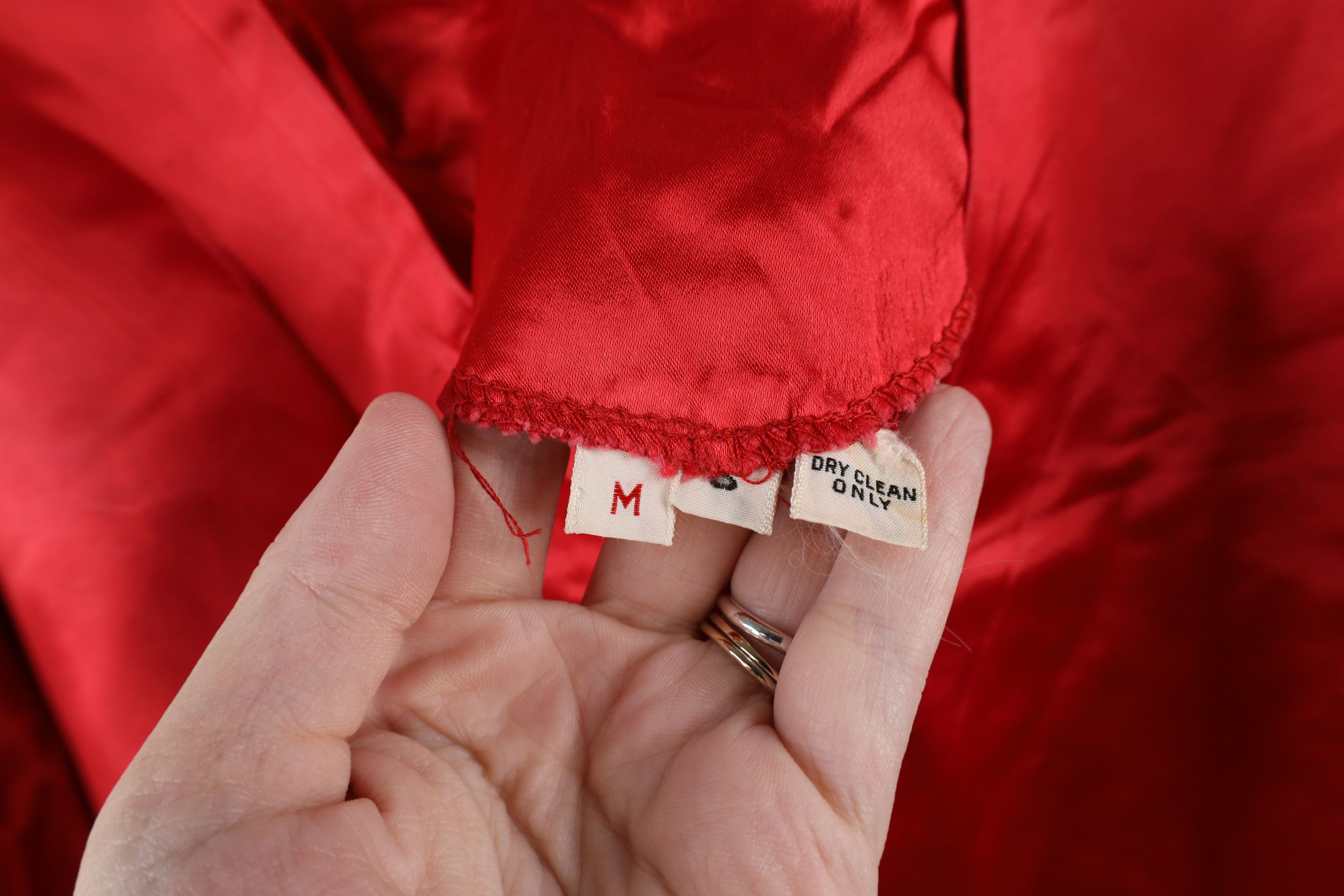 Vintage Vintage 50s 60s Silk Japanese Crane Kimono Shirt Red Size S / US 4 / IT 40 - 4 Thumbnail