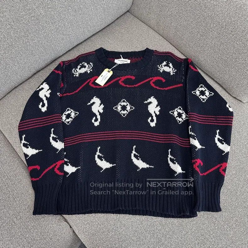 Thom Browne Thom Browne Seahorse Pattern Jacquard Knitted Sweater Size US XL / EU 56 / 4 - 1 Thumbnail