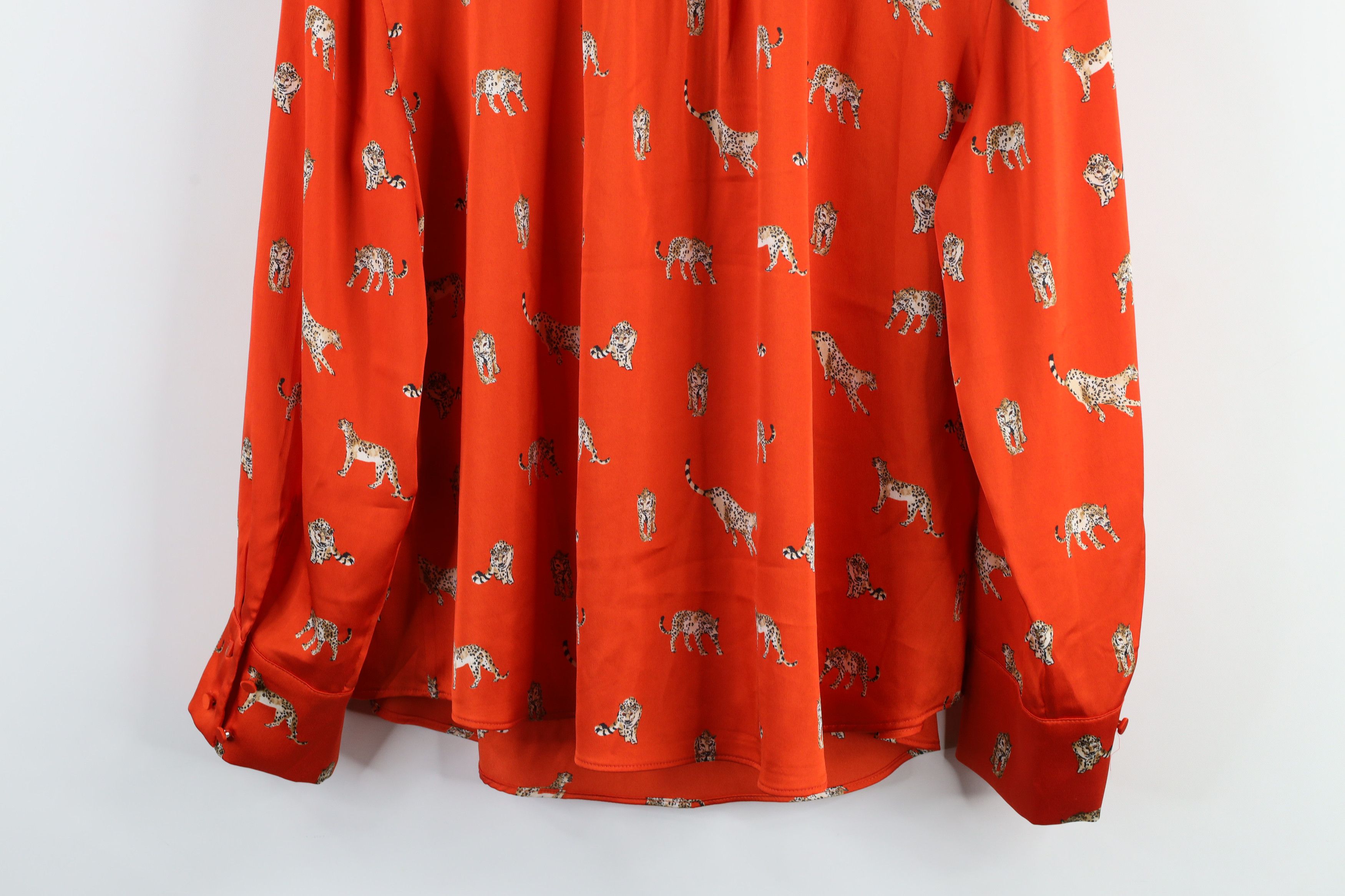 Chicos × Vintage Chicos P Cheetah All Over Print Frilly Collar Blouse Shirt Size XL / US 12-14 / IT 48-50 - 14 Thumbnail