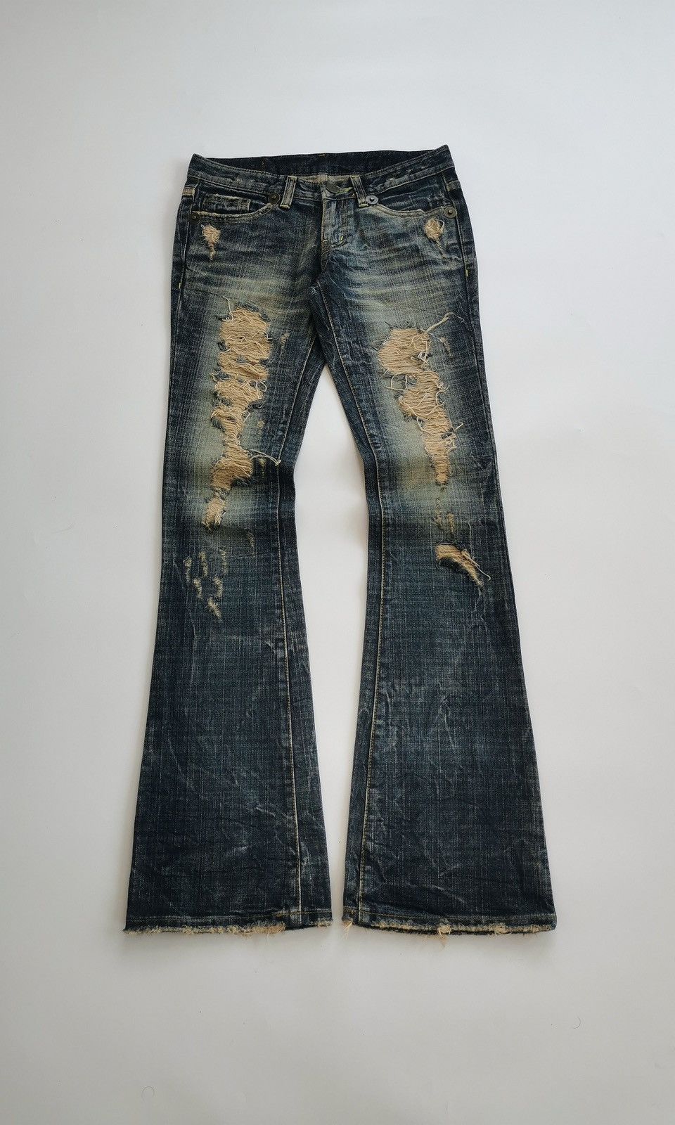 Dia Bootcut Distressed Mud Jeans Gothic Bondage Goth Jeans