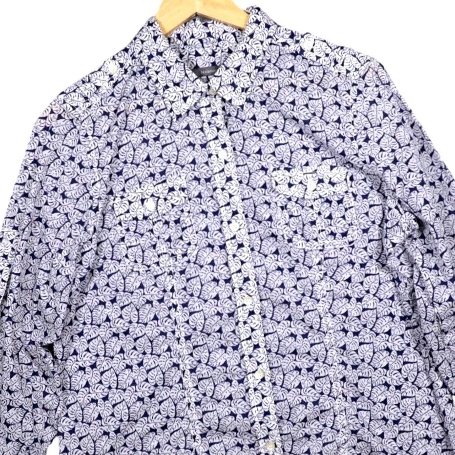 Liz Claiborne Liz Claiborne Womens Long Sleeve Button Down Shirt Tropical Leaf Print Size M Size M / US 6-8 / IT 42-44 - 2 Thumbnail