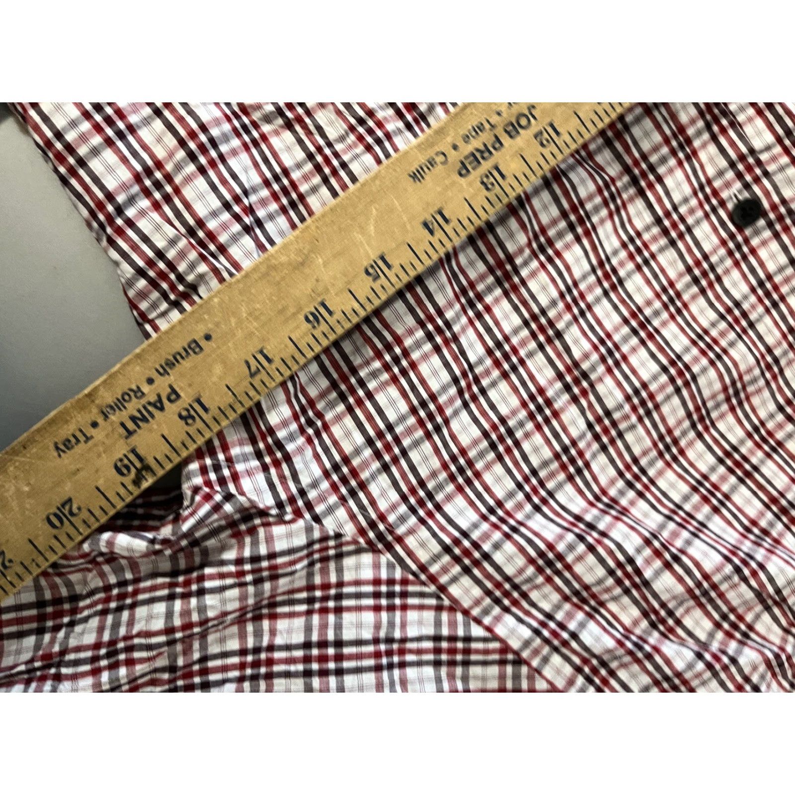 Express Express Button-Down Shirt Men M Long Sleeve Cotton Red Plaid Slim Size US M / EU 48-50 / 2 - 5 Thumbnail
