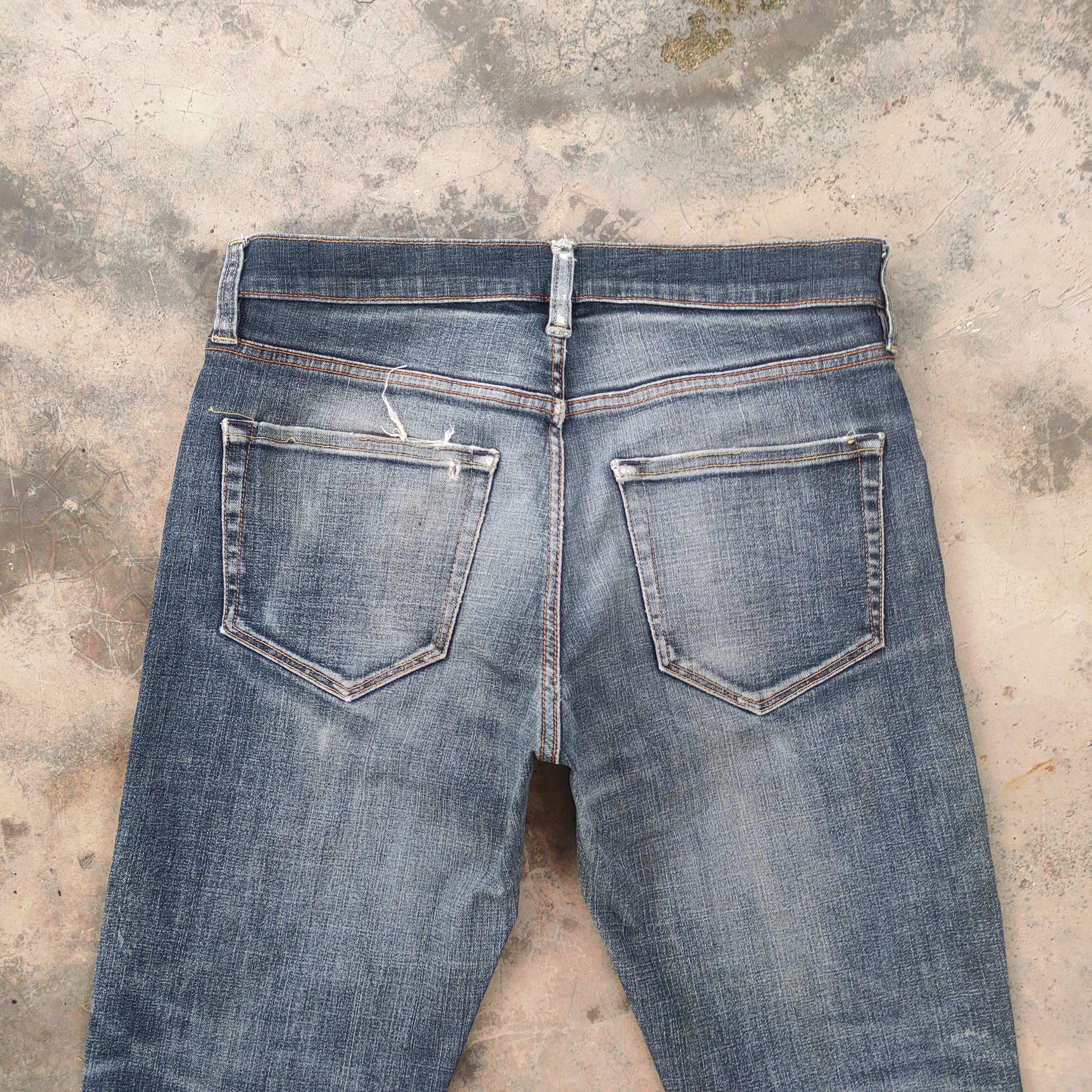 Japanese Brand VINTAGE JAPANESE SKINNY RIPPED FADED JEAN DENIM PANTS Size US 31 - 10 Thumbnail