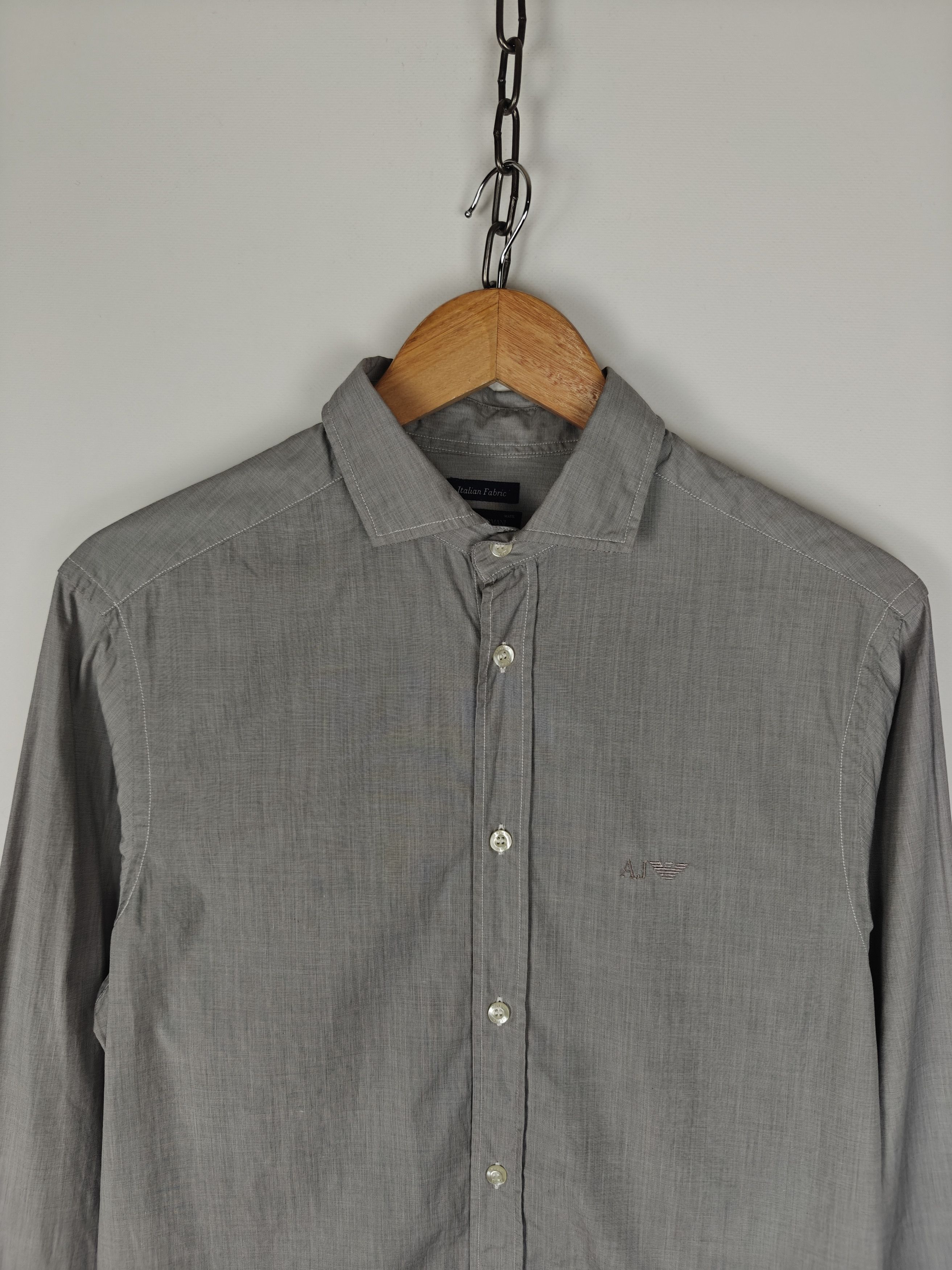Armani Armani Jeans Shirt Collared Italian Fabric Gray size L Size US L / EU 52-54 / 3 - 2 Thumbnail