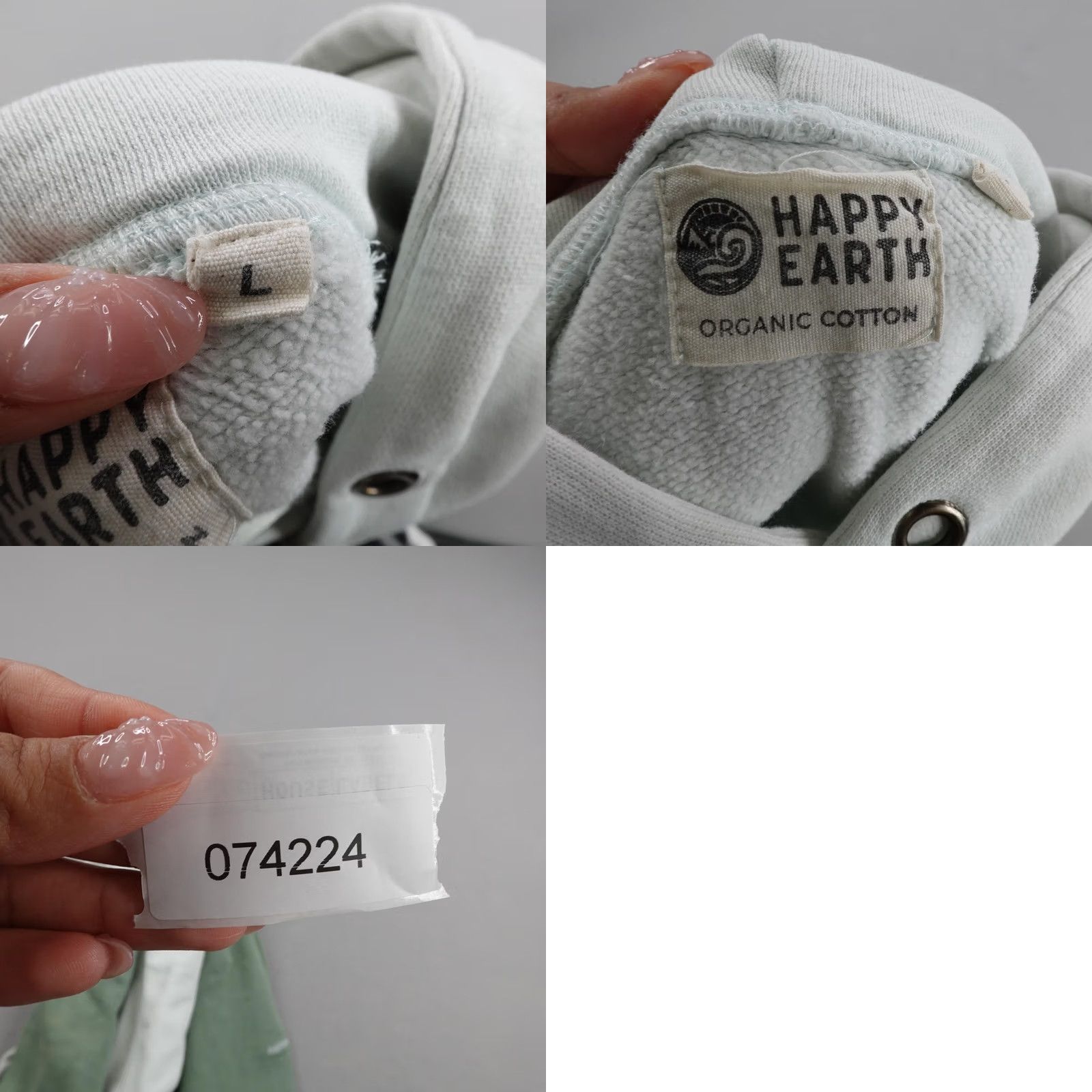 Vintage Happy Earth Hoodie Mens L Green Pullover Forest Organic Cotton Sweatshirt Size US L / EU 52-54 / 3 - 8 Thumbnail