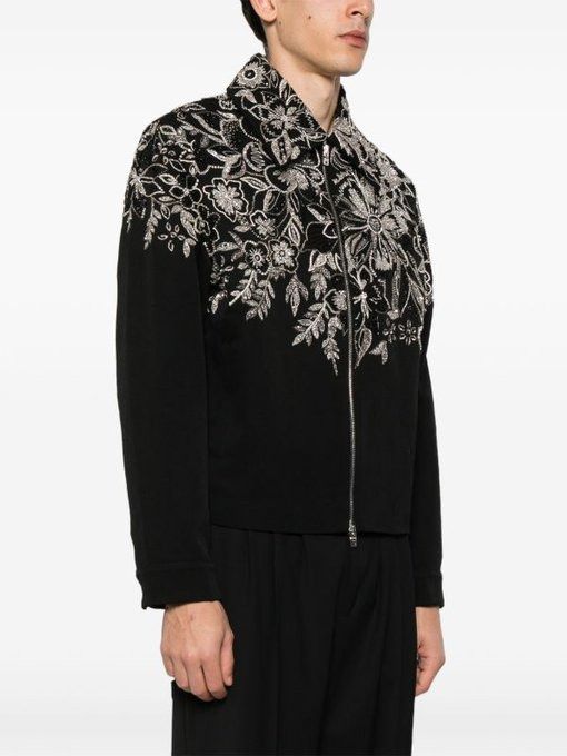 Amiri oc11z0526 Garden Crystal Blouson Jacket in Black Size US L / EU 52-54 / 3 - 2 Thumbnail