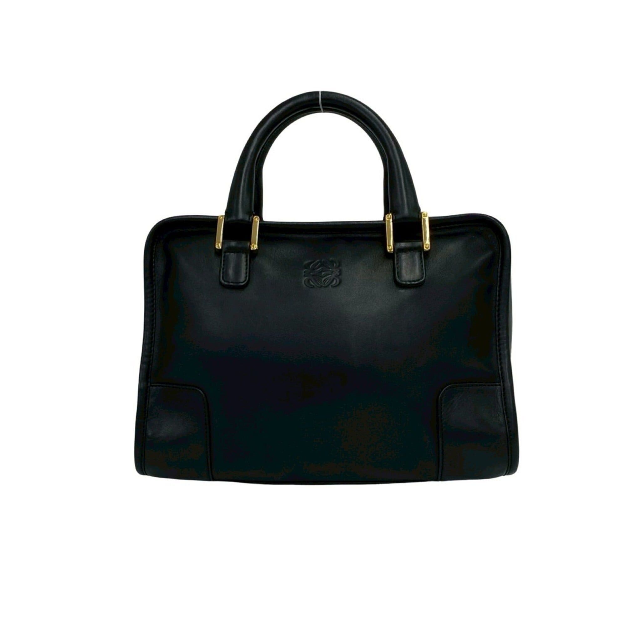 Loewe LOEWE Vintage Amazona 28 Anagram Logo Leather Handbag Mini Boston Bag Black 48801 Size ONE SIZE - 1 Thumbnail