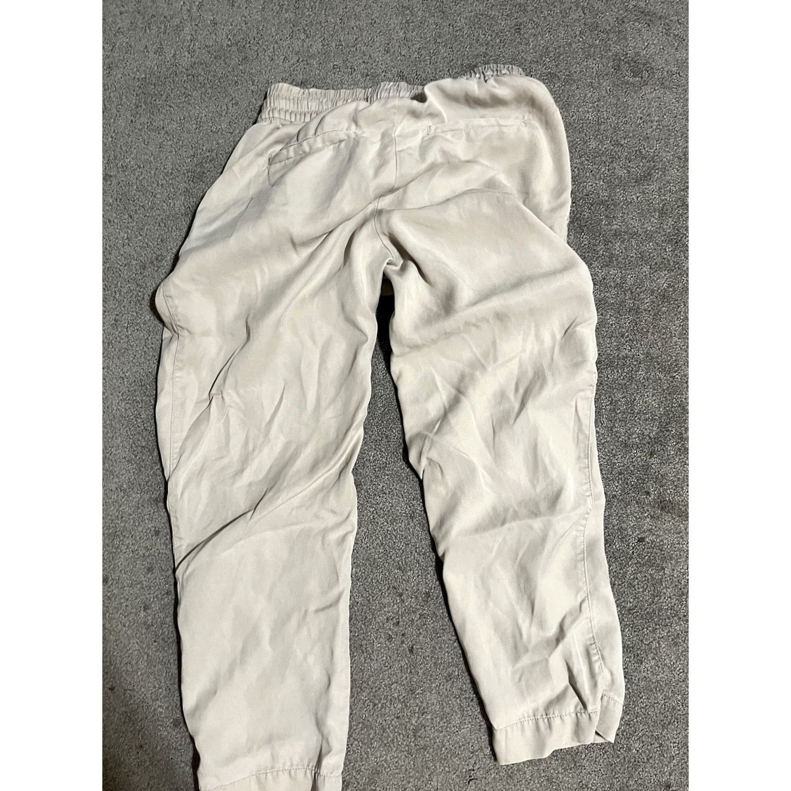 Gap Gap Beige Tencel Elastic Waist Loose Fit Pants, Womens, Size 2, Regular, Straight Leg, Drawstring Zip Closure, Bloomer Style, Solid, Vintage/Pre-owned Size 26" / US 2 / IT 38 - 3 Thumbnail