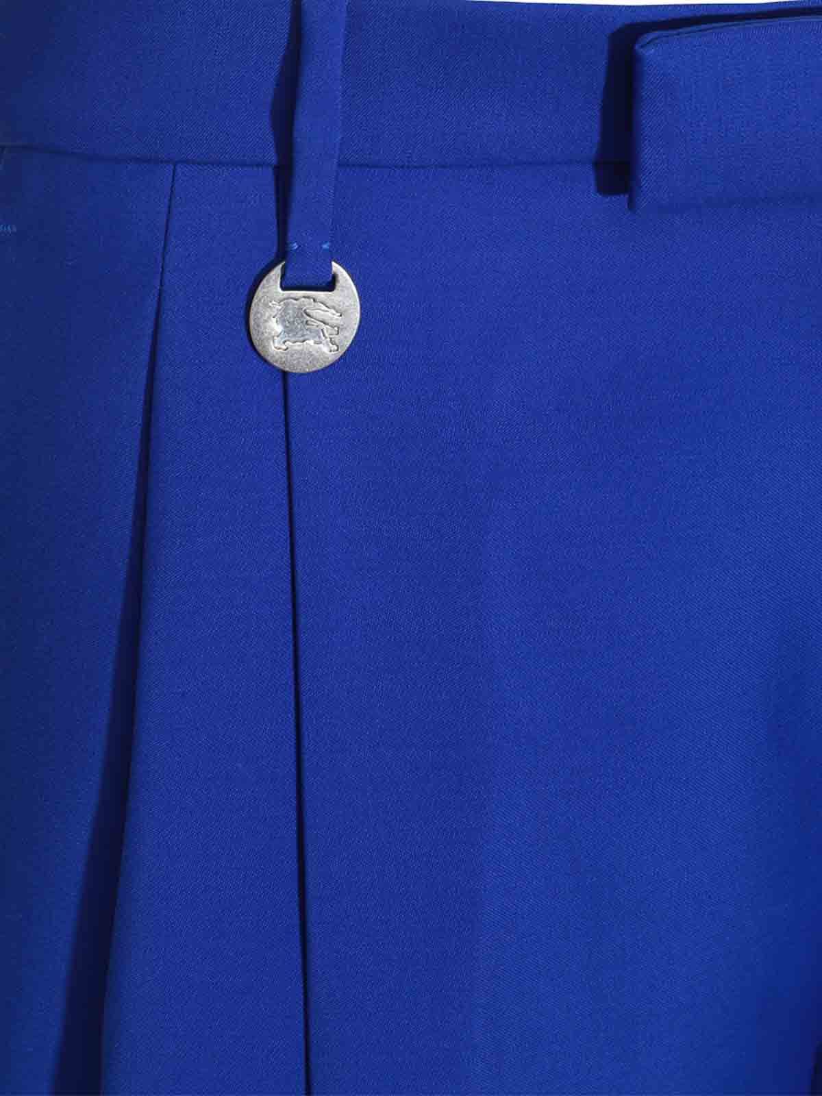 Burberry o1w1db10426 Wool Pants in Blue Size 27" / US 4 / IT 40 - 3 Thumbnail