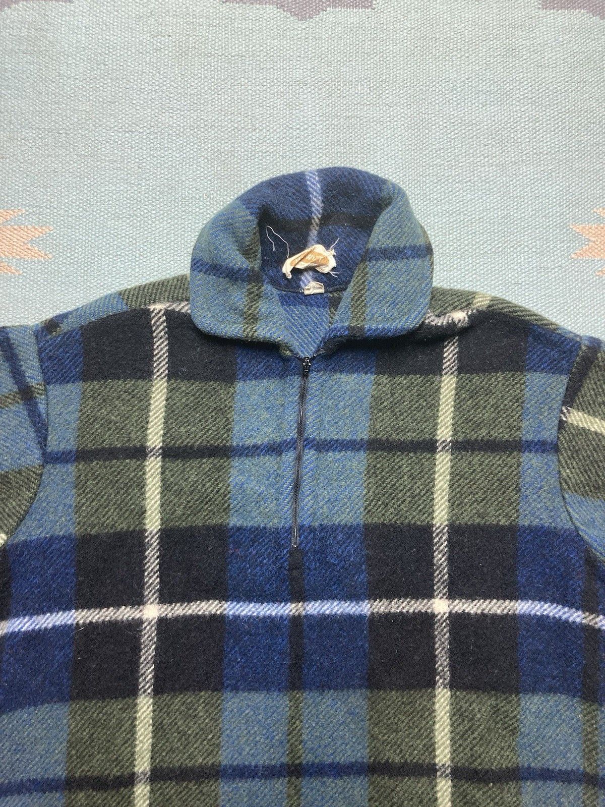 Vintage 1960s wool jacket plaid 1/4 zip long sleeve winter medium Size US M / EU 48-50 / 2 - 2 Thumbnail