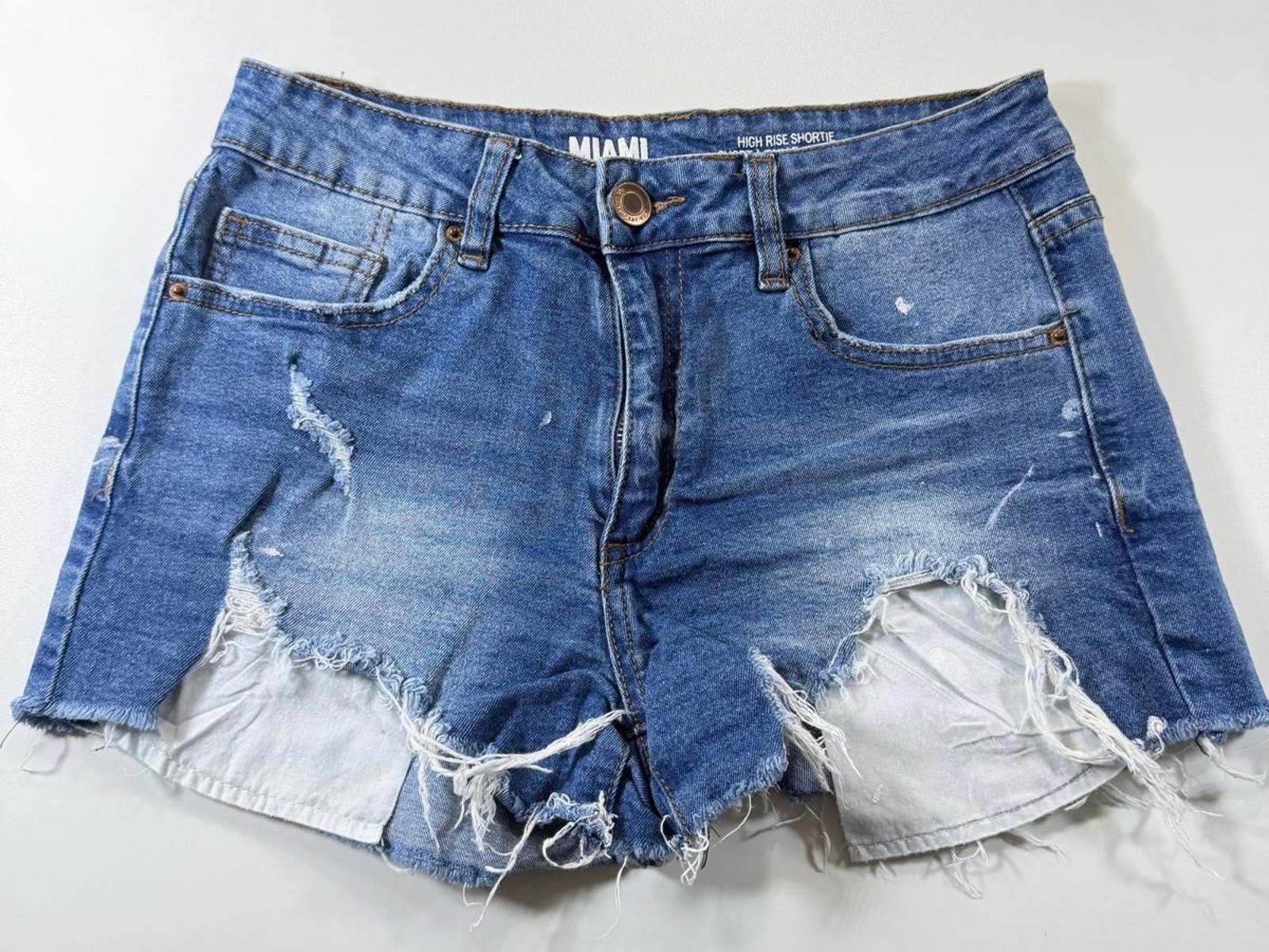 Other Miami High Rise Distressed Denim Shorts 7 Size 28" / US 6 / IT 42 - 1 Thumbnail