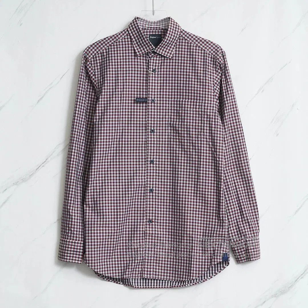 Ermenegildo Zegna Authentic ZEGNA Men's Logo Plaid Shirt. Size US M / EU 48-50 / 2 - 1 Thumbnail