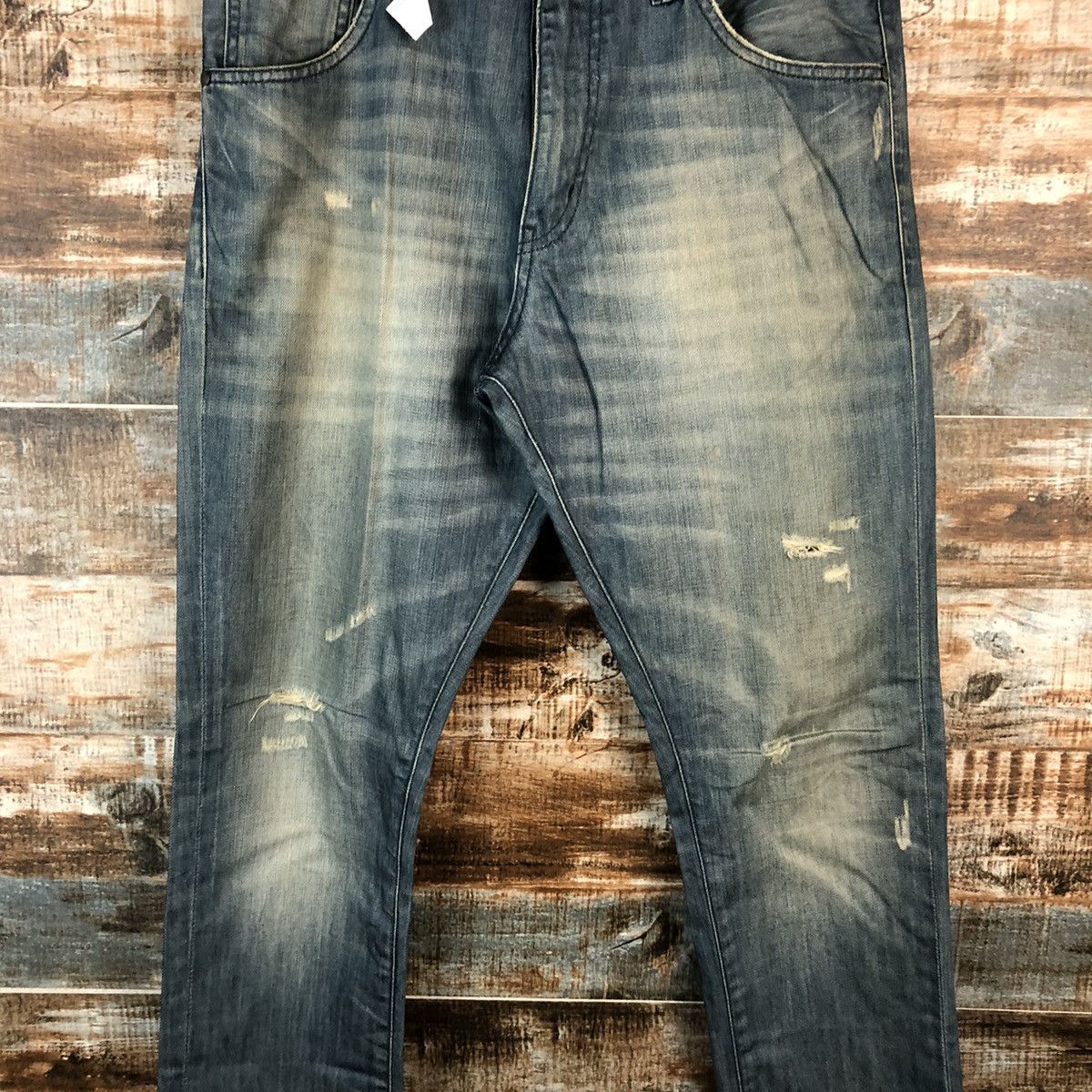 Uniqlo DL Uniqlo Jeans Dark Blue Distressed Denim Pants #C159 Size US 32 / EU 48 - 5 Thumbnail