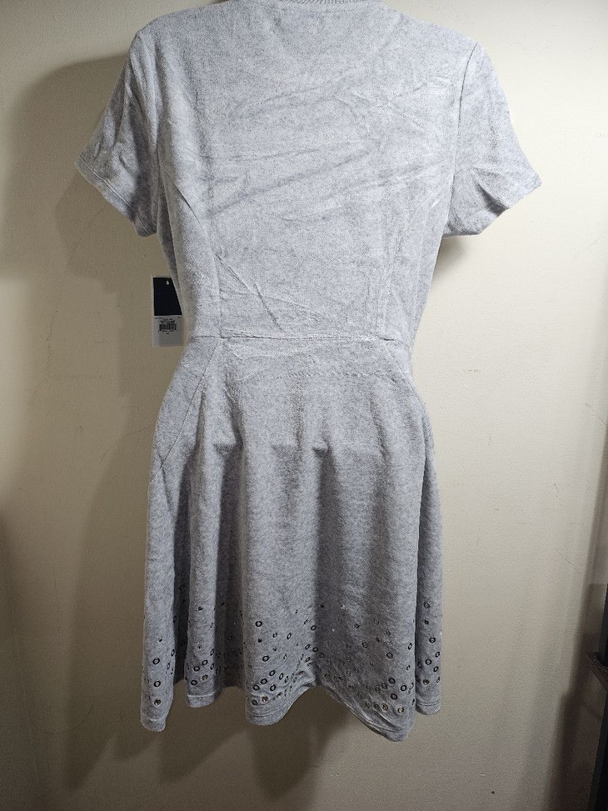 Juicy Couture NWT Juicy Couture Velour Grommet Mini Skater Dress Gray Med Size M / US 6-8 / IT 42-44 - 3 Thumbnail