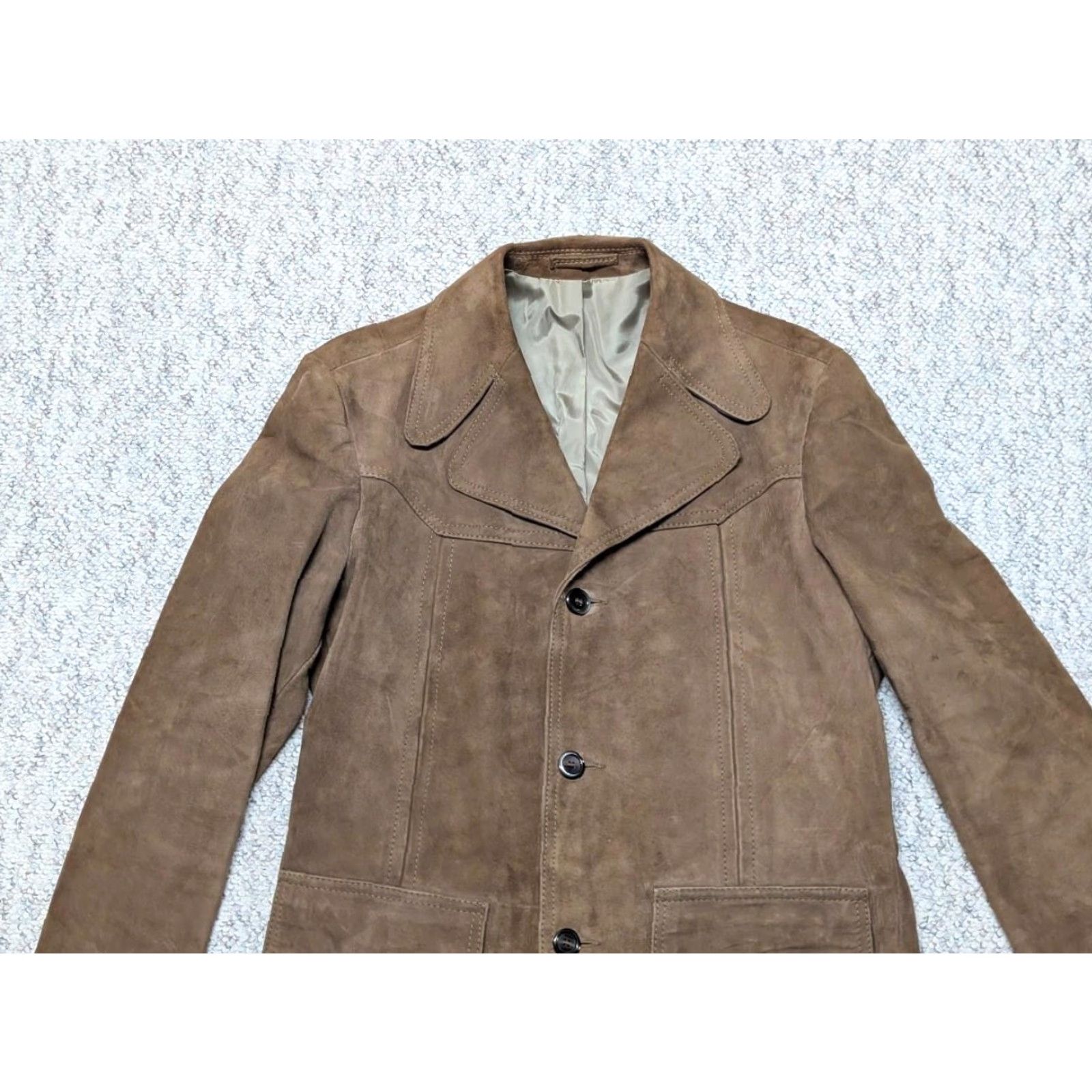 Vintage VINTAGE SHEEPSKIN suede leather WESTERN coat SHERLOCK brown 40 german jacket M Men coat Leather Overcoat Flex SHERLOCK Mens Size US M / EU 48-50 / 2 - 3 Thumbnail