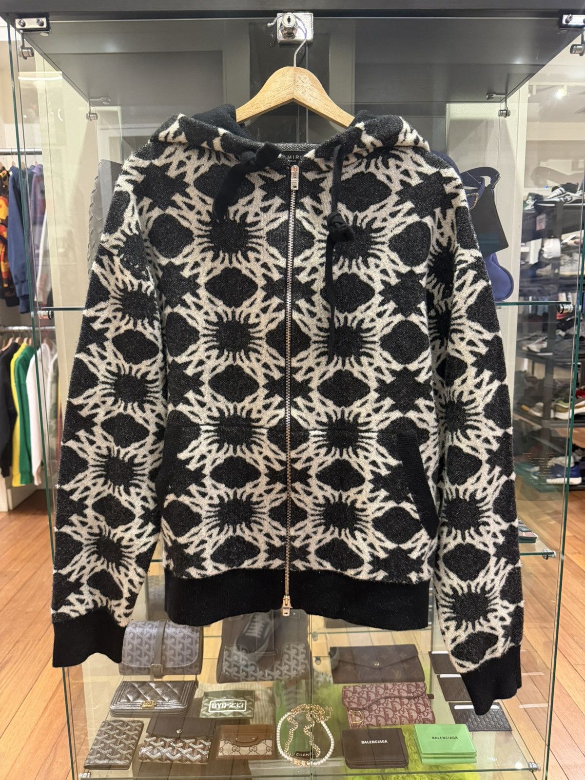 Amiri Amiri MA Monogram Knit Wool Zip Up Hoodie Size US M / EU 48-50 / 2 - 1 Thumbnail