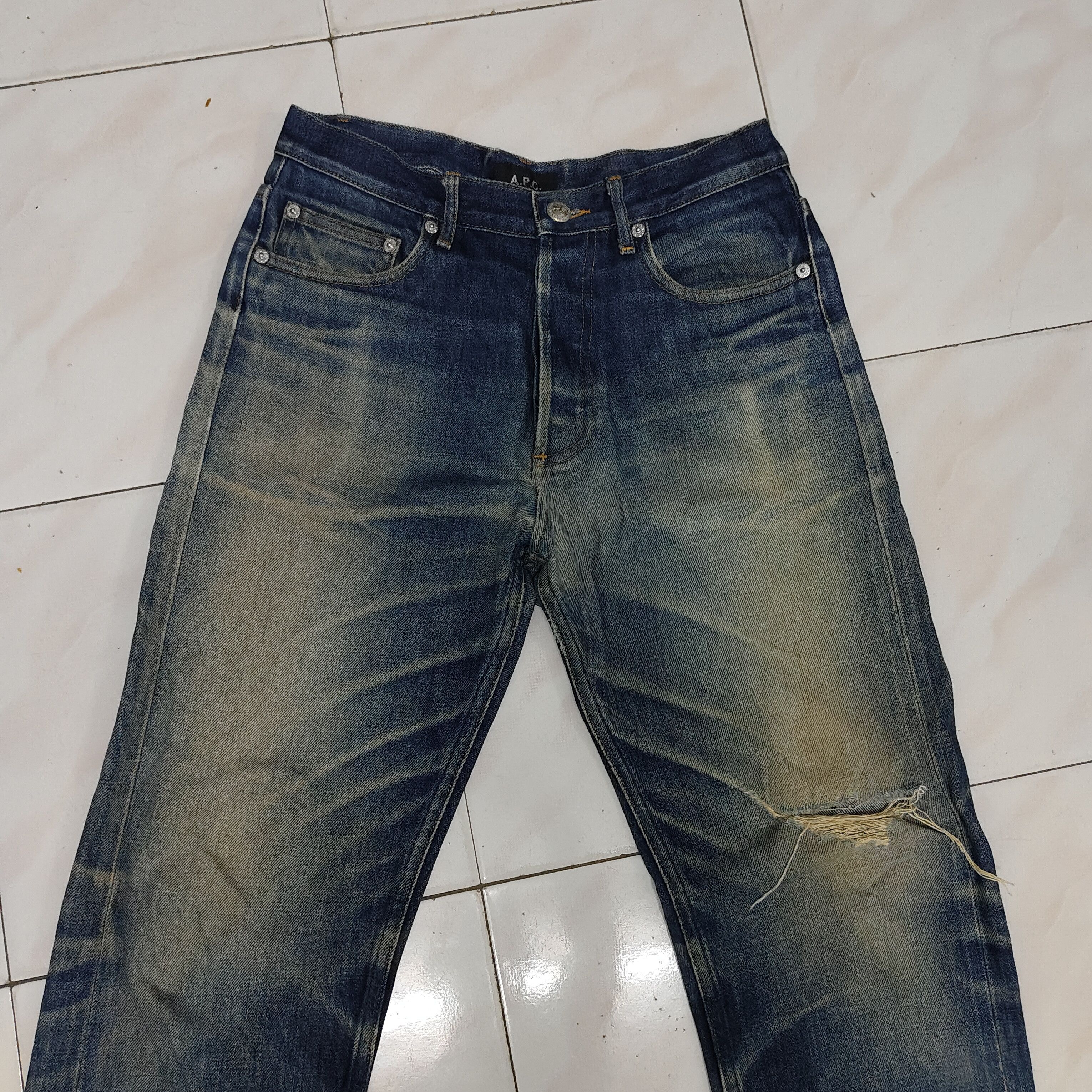 A.P.C. APC Distressed Selvedge Jeans Size US 29 - 10 Thumbnail