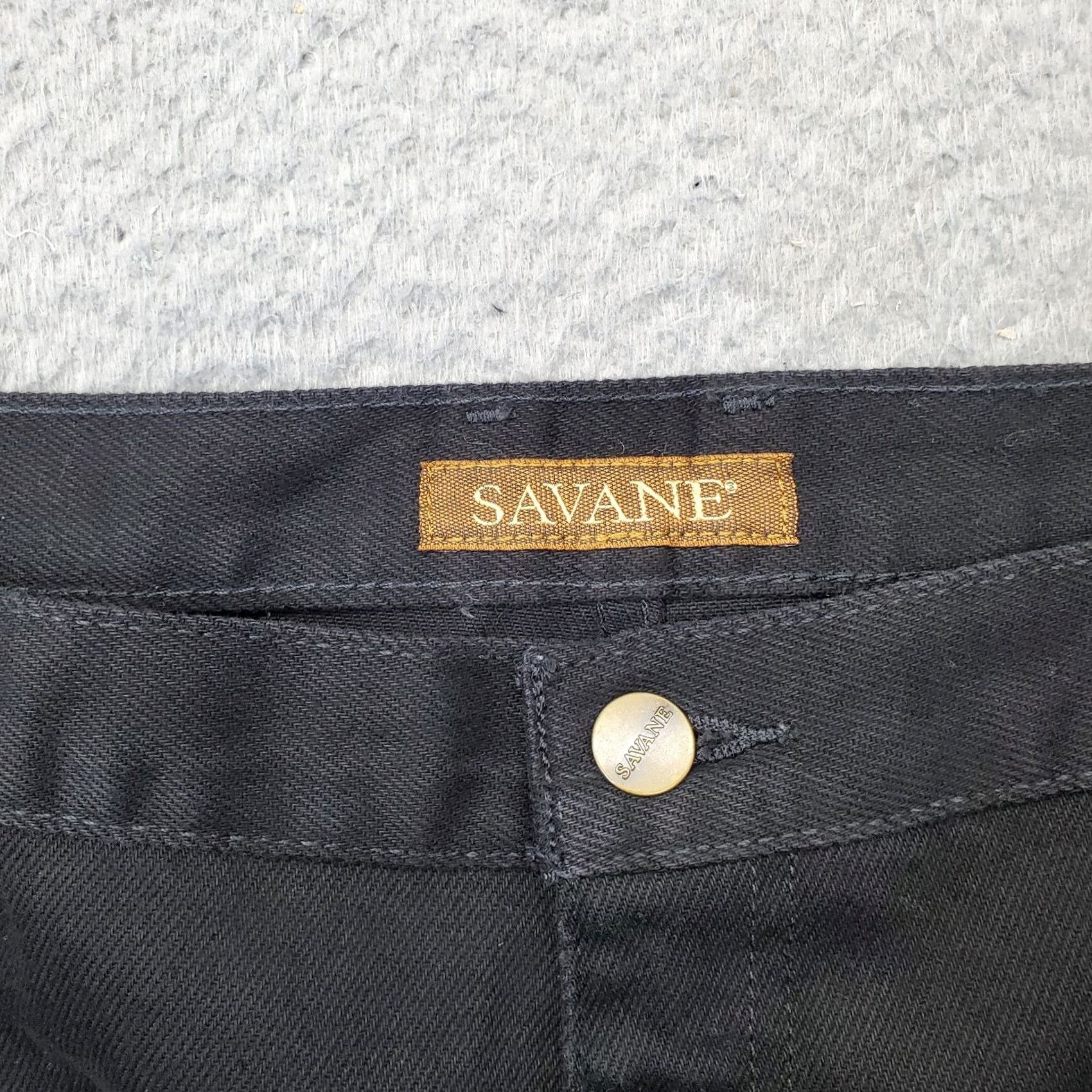 Savane Savane Mens Jeans 44x30 Black Denim Flat Front 5-Pocket Design Regular Size 44 Mens Color Black Jeans Size US 44 / EU 60 - 7 Thumbnail