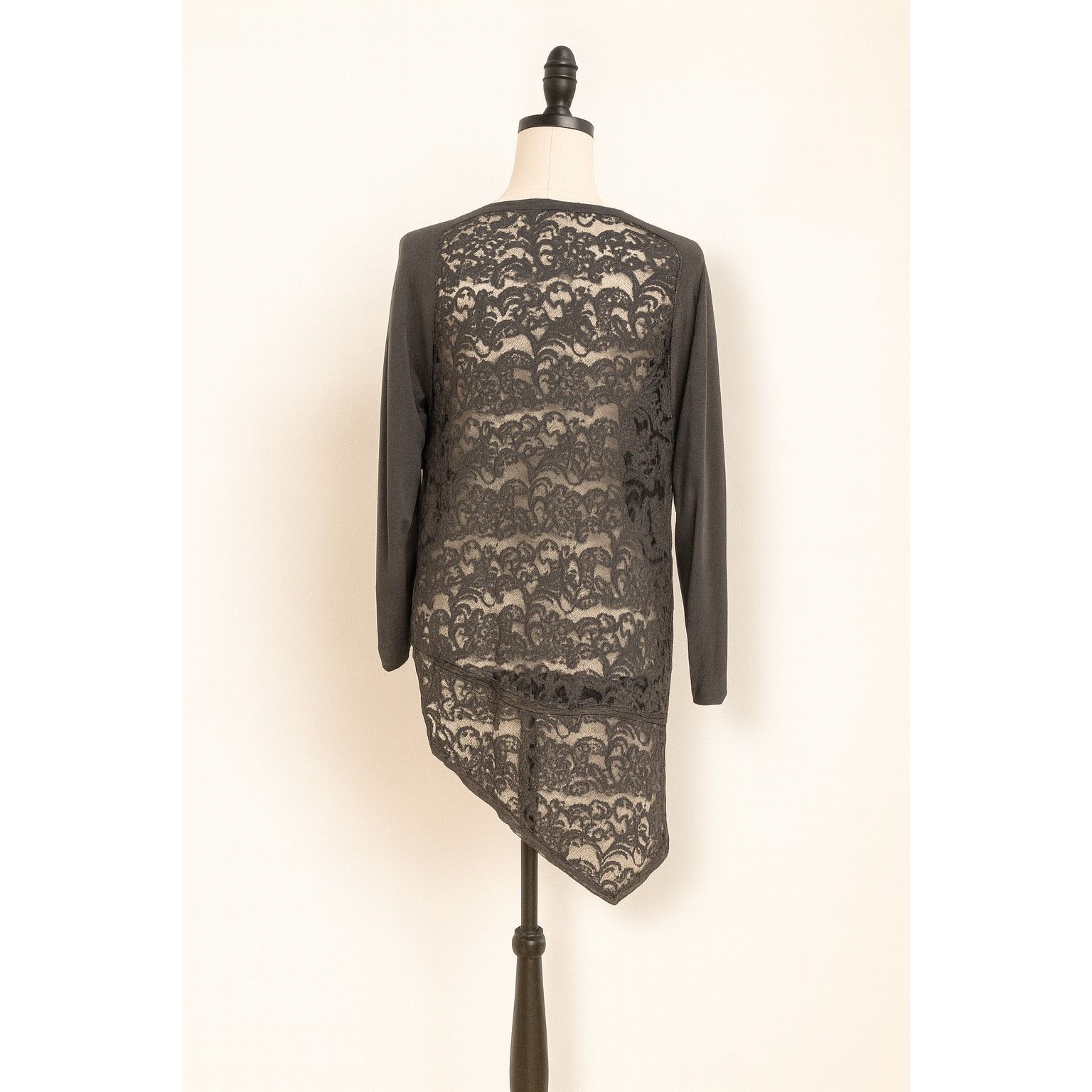 Joie Joie Grey Long Sleeve Knit Top Lace Back Detail Size S Size S / US 4 / IT 40 - 2 Thumbnail