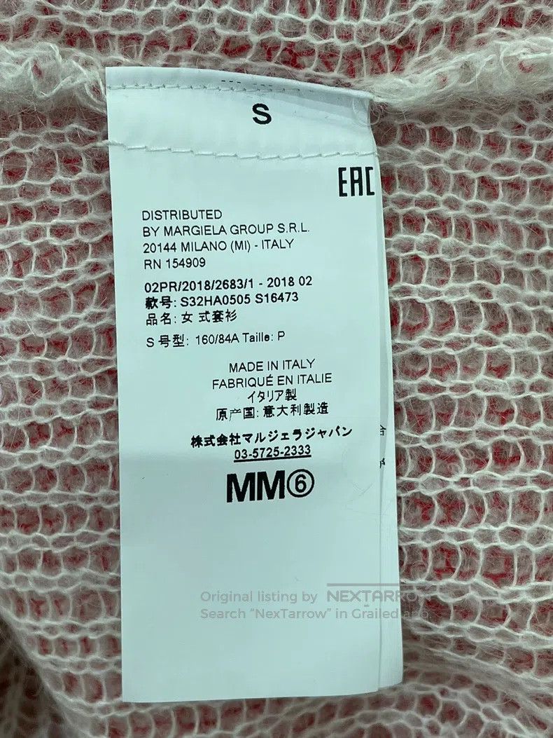 Maison Margiela Maison Margiela Pink and white-edged knitted hollow cardig Size S / US 4 / IT 40 - 5 Thumbnail
