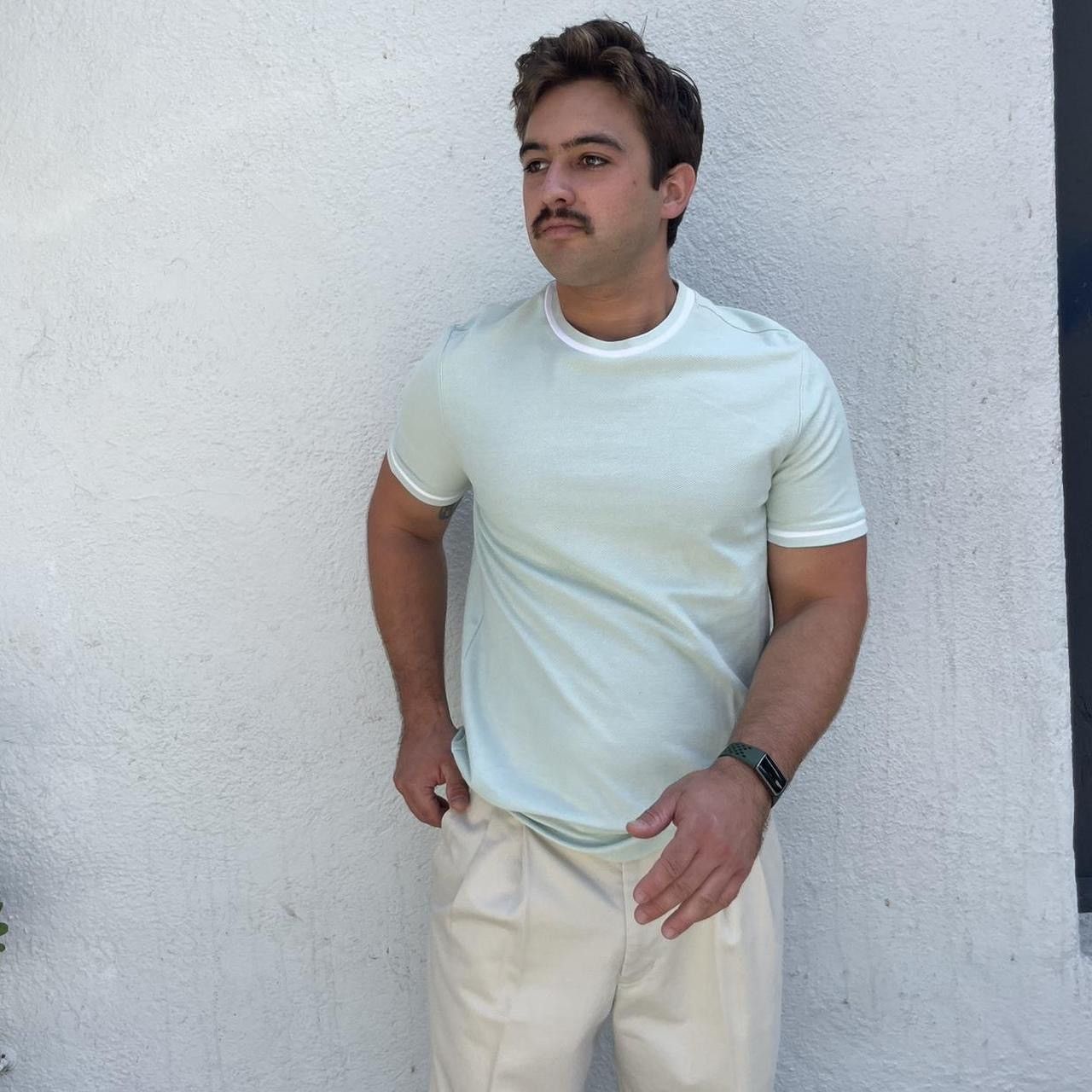 Alfani Mens alfani textured light green casual t-shirt sz M Size US M / EU 48-50 / 2 - 2 Thumbnail
