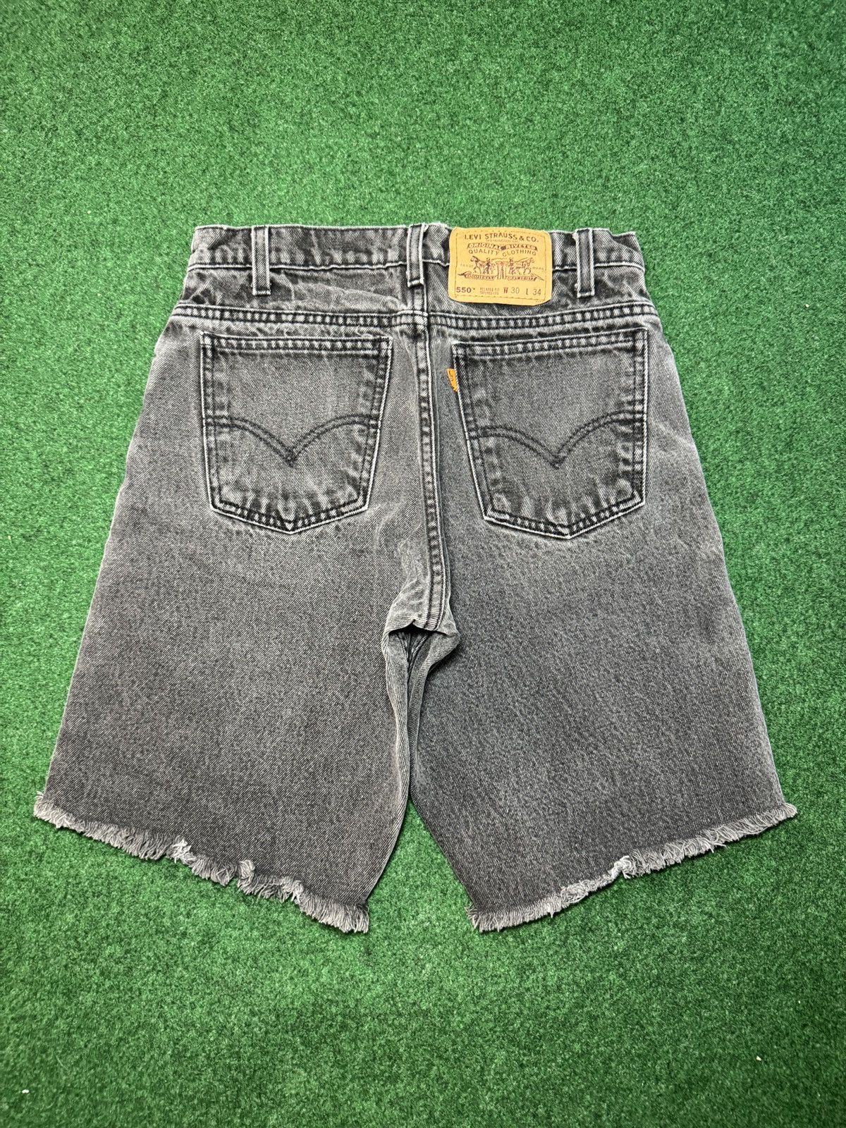 Levi's Vintage Clothing Vtg 90s Levi’s 517 Cutoff Black Jorts Grunge Denim Shorts Size US 29 - 1 Thumbnail