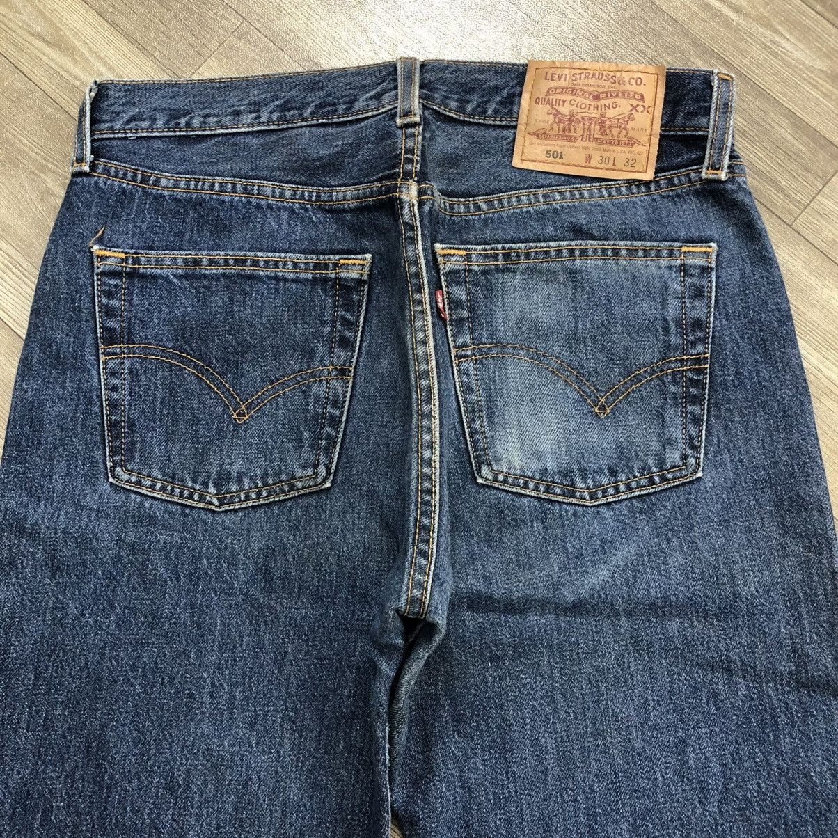 Levi's × Levi's Vintage Clothing 🇺🇸90’s Vintage Levis 501 #553 30x32 Straight Leg Blue Jeans Size US 42 / EU 58 - 18 Thumbnail