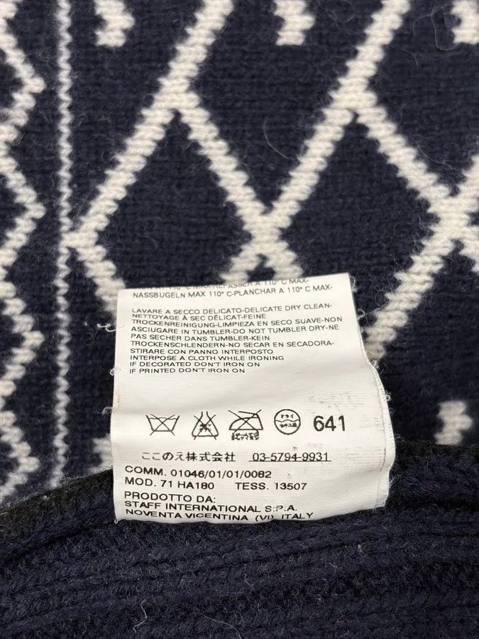 Dsquared2 FW2008 Dsquared2 Navy & White Wool Geometric Knit Zip-up Sweater Size US M / EU 48-50 / 2 - 12 Thumbnail