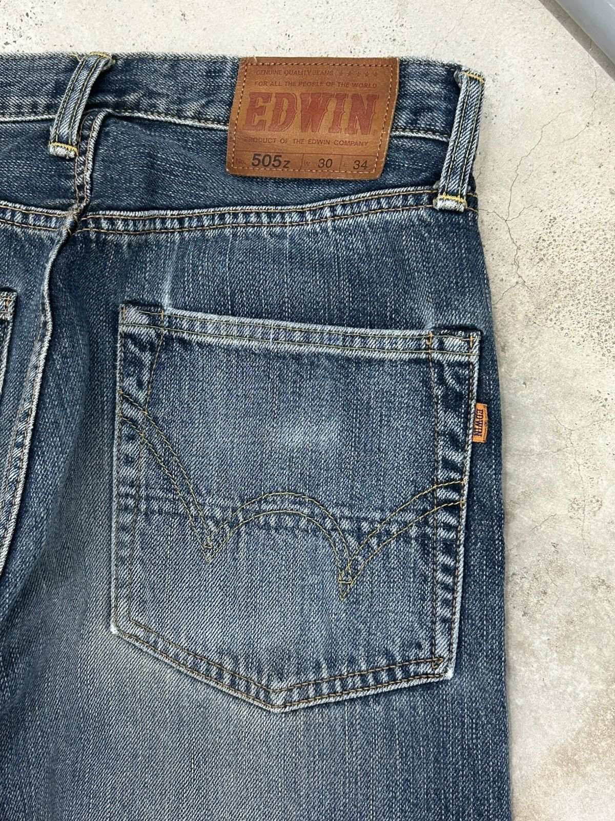 Edwin Vintage Edwin 505z Baggy Mud Washed Orange Tab Size US 29 - 16 Thumbnail
