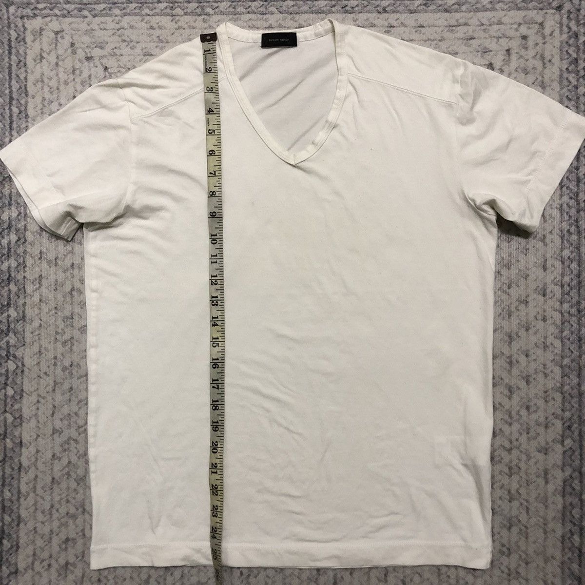 JOSEPH HOMME × Japanese Brand Rare Distressed Joseph Homme White V-Neck Tees Size US S / EU 44-46 / 1 - 20 Thumbnail