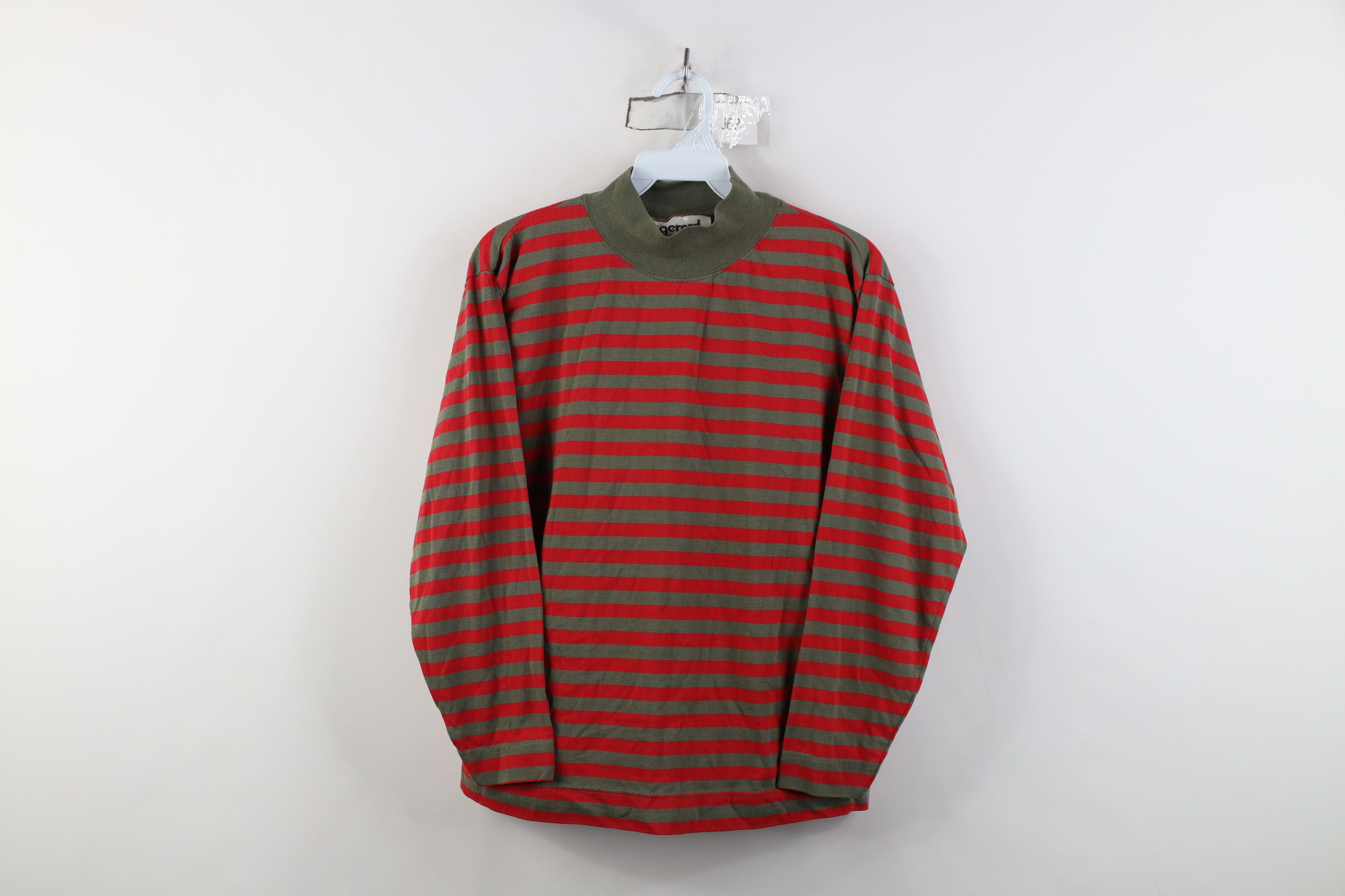 Vintage Vintage 70s Streetwear Striped Mock Neck Long Sleeve T-Shirt Size M / US 6-8 / IT 42-44 - 1 Thumbnail