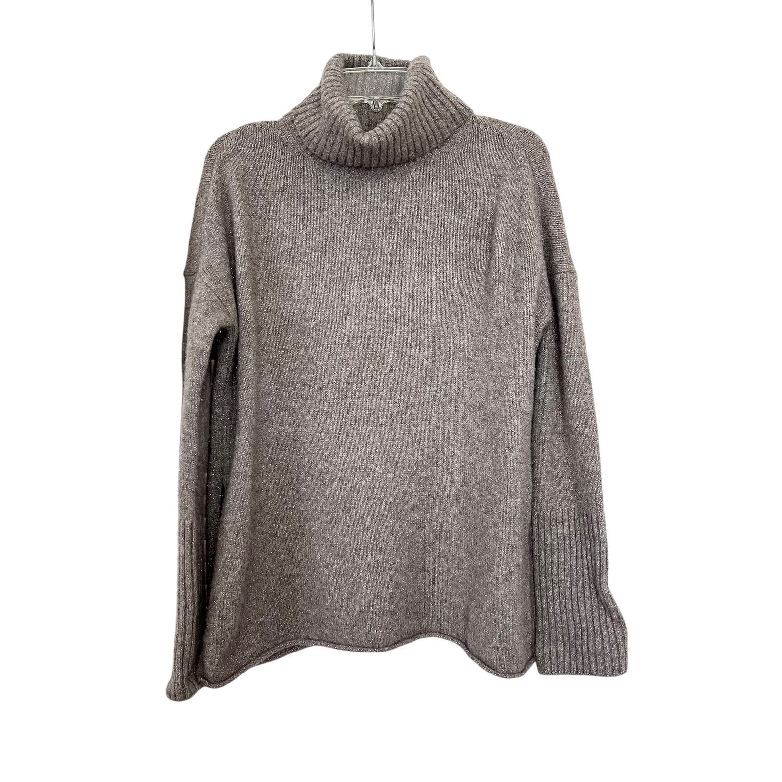Allsaints All Saints Tan Silver Metallic Thread Oversized Sweater Size S / US 4 / IT 40 - 1 Thumbnail