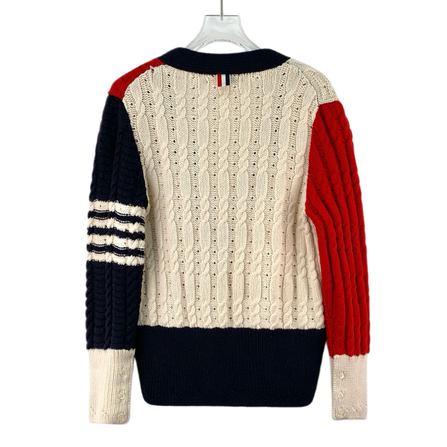 Thom Browne Thom Browne Four-Bar Wool Cardigan Grey (42) Size M / US 6-8 / IT 42-44 - 2 Thumbnail