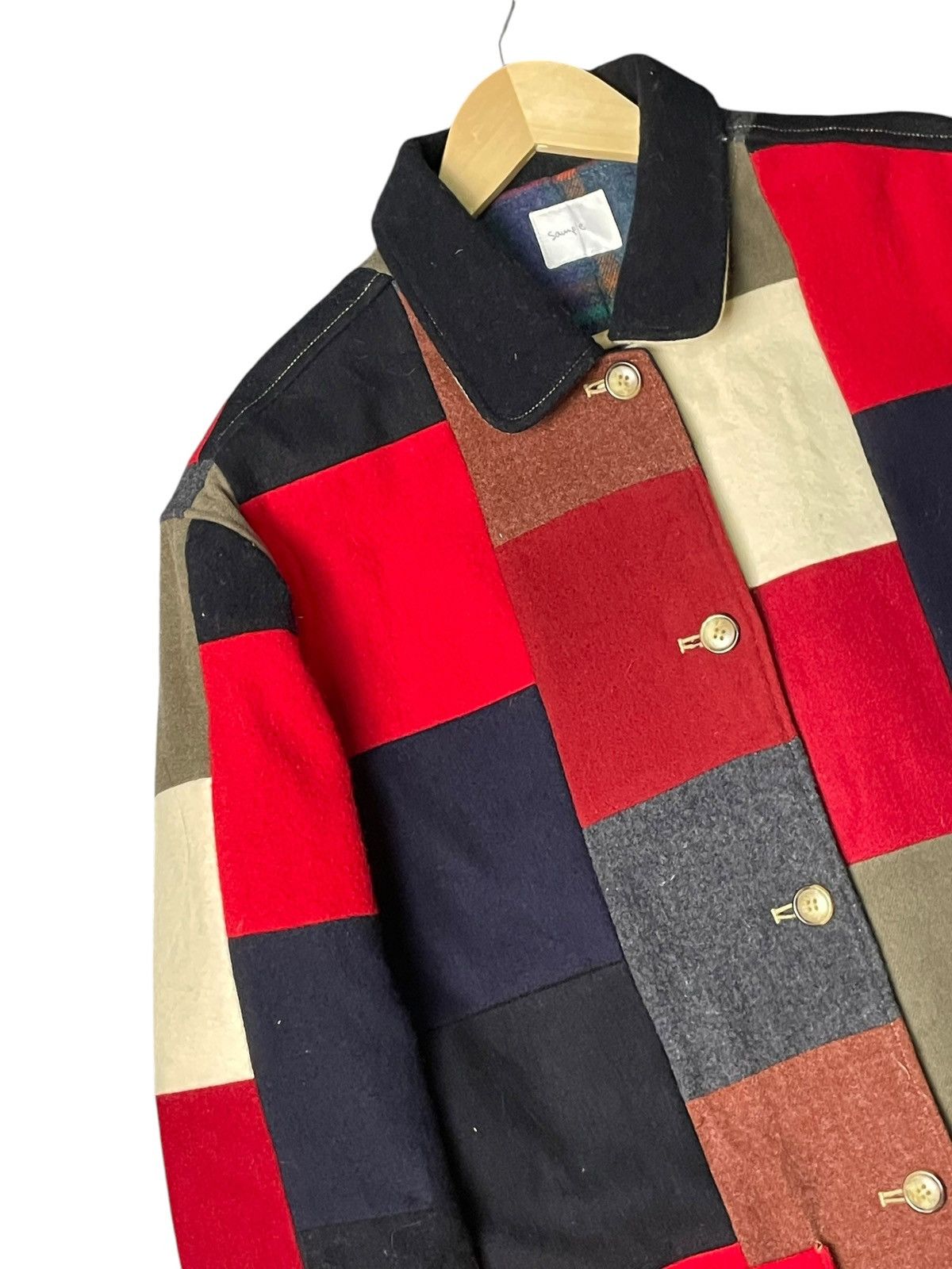 Japanese Brand × Vintage SAMPLE Brand Colour-Block Wool Jacket (74) Size US S / EU 44-46 / 1 - 6 Thumbnail