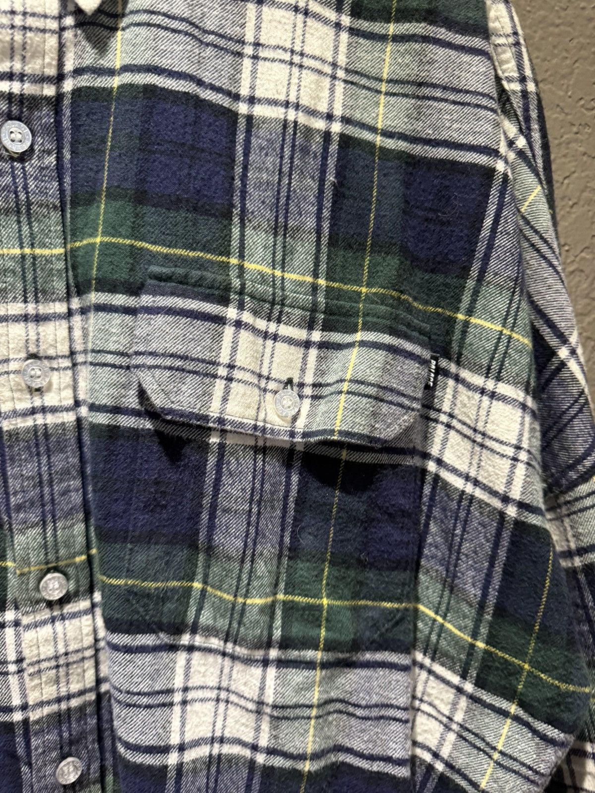 Palace Palace Lumberyak Flannel Green Navy Embridered Back Logo Med Size US M / EU 48-50 / 2 - 2 Thumbnail