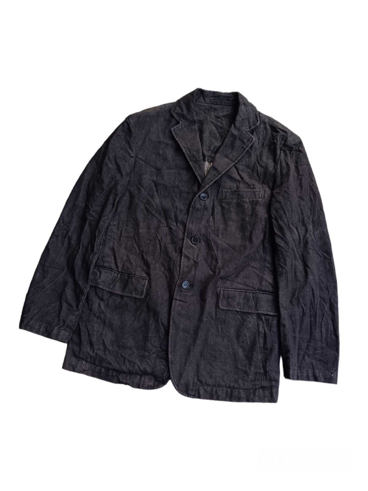Japanese Brand Vintage jun men denim blazer jacket Size US L / EU 52-54 / 3 - 2 Thumbnail