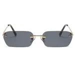 Designer × Electric Visual Rimless Square Vintage Design Transparent Lens Sunglasses Size ONE SIZE - 2 Thumbnail