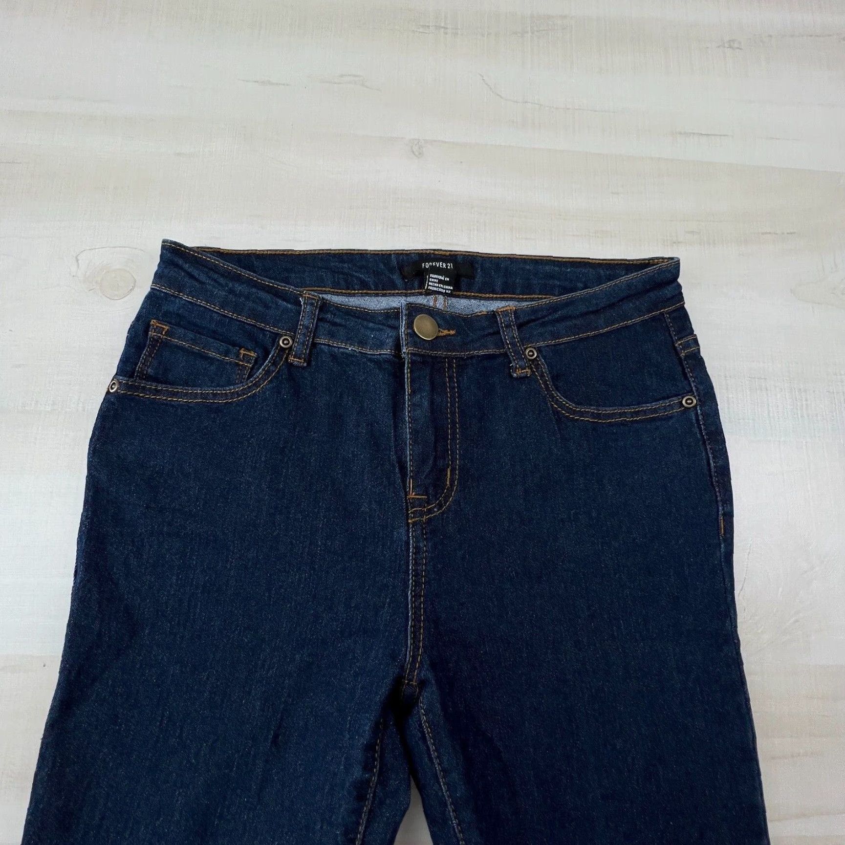 Forever 21 Forever 21 Womens Dark Blue Skinny Jeans 28 Mid Rise Stretch Denim Casual Size 28" / US 6 / IT 42 - 2 Thumbnail