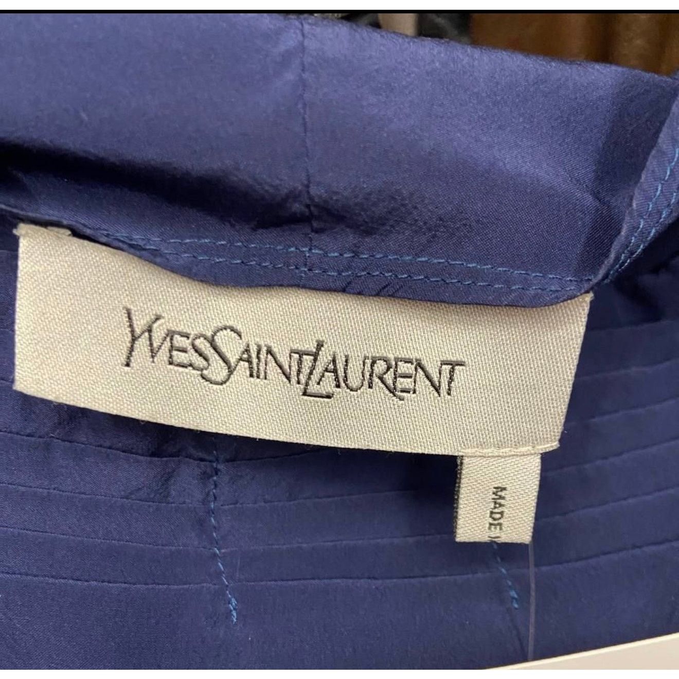 Saint Laurent Paris Saint Laurent Blue Straight Loose Fit Dress - XL Size XL / US 12-14 / IT 48-50 - 5 Thumbnail