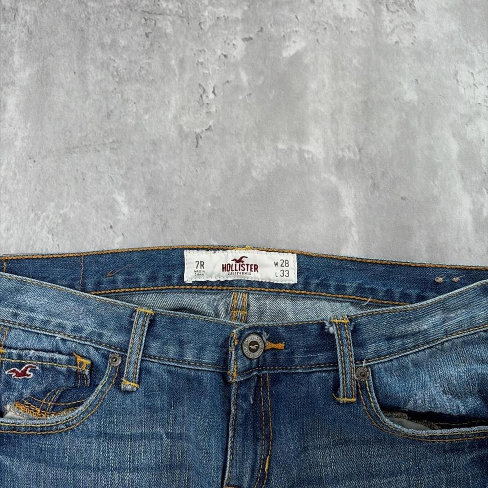 Other Y2K Blue Hollister Surf Grunge Flared Denim Jeans Size 30" / US 8 / IT 44 - 5 Thumbnail