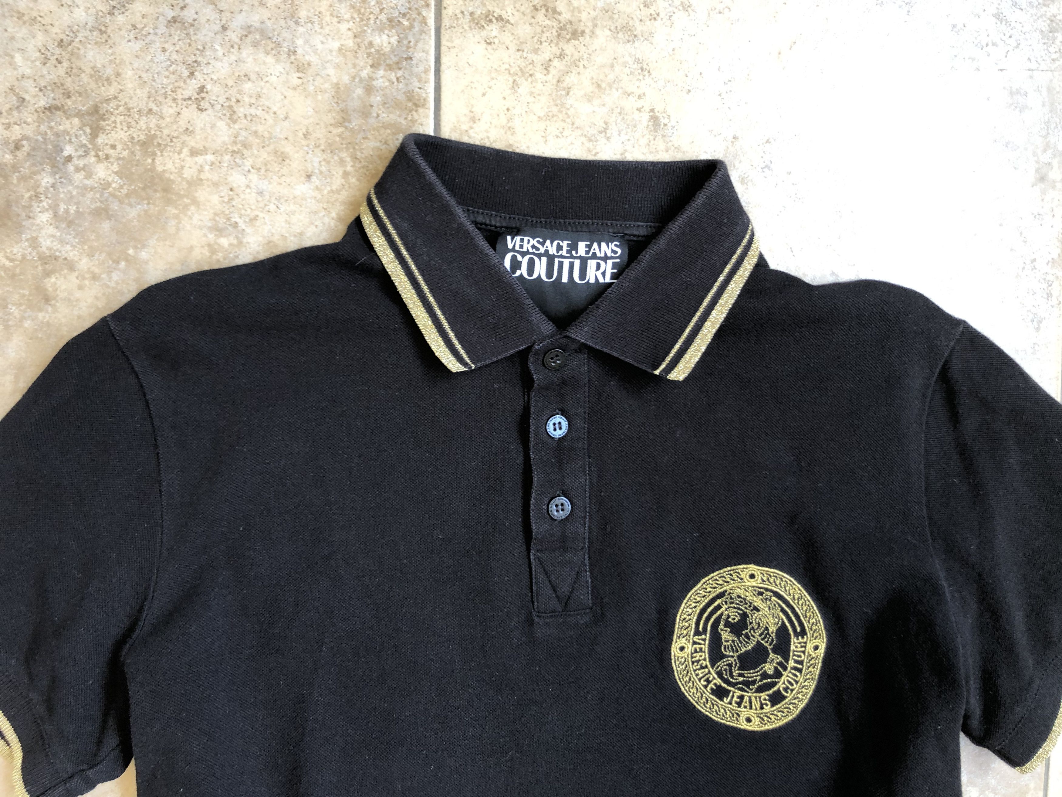 Versace Jeans Couture Versace Jeans Couture Black Polo T-Shirt Cotton Size US S / EU 44-46 / 1 - 7 Thumbnail