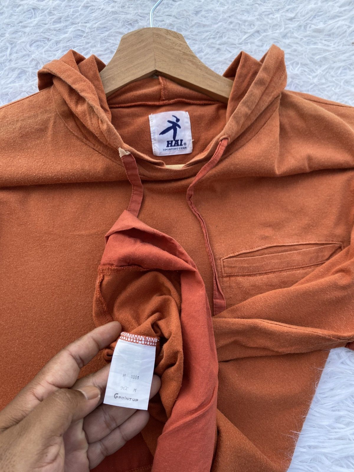 Issey Miyake Vintage 90s Hai Sporting Gear by Issey Miyake Hooded Tshirt Size US M / EU 48-50 / 2 - 9 Thumbnail