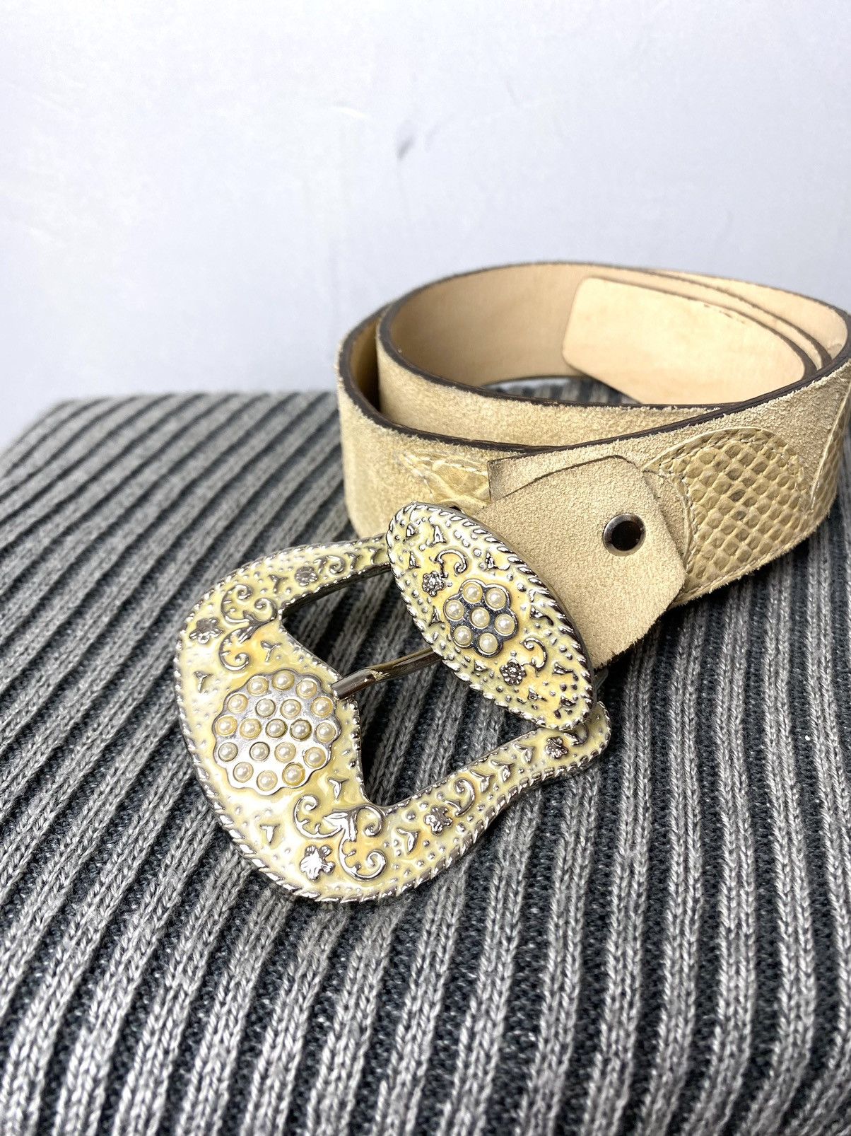 Cowboy Equipment Italy Made Vintage Cowboy Western Belt Snake Leather Size ONE SIZE - 4 Thumbnail