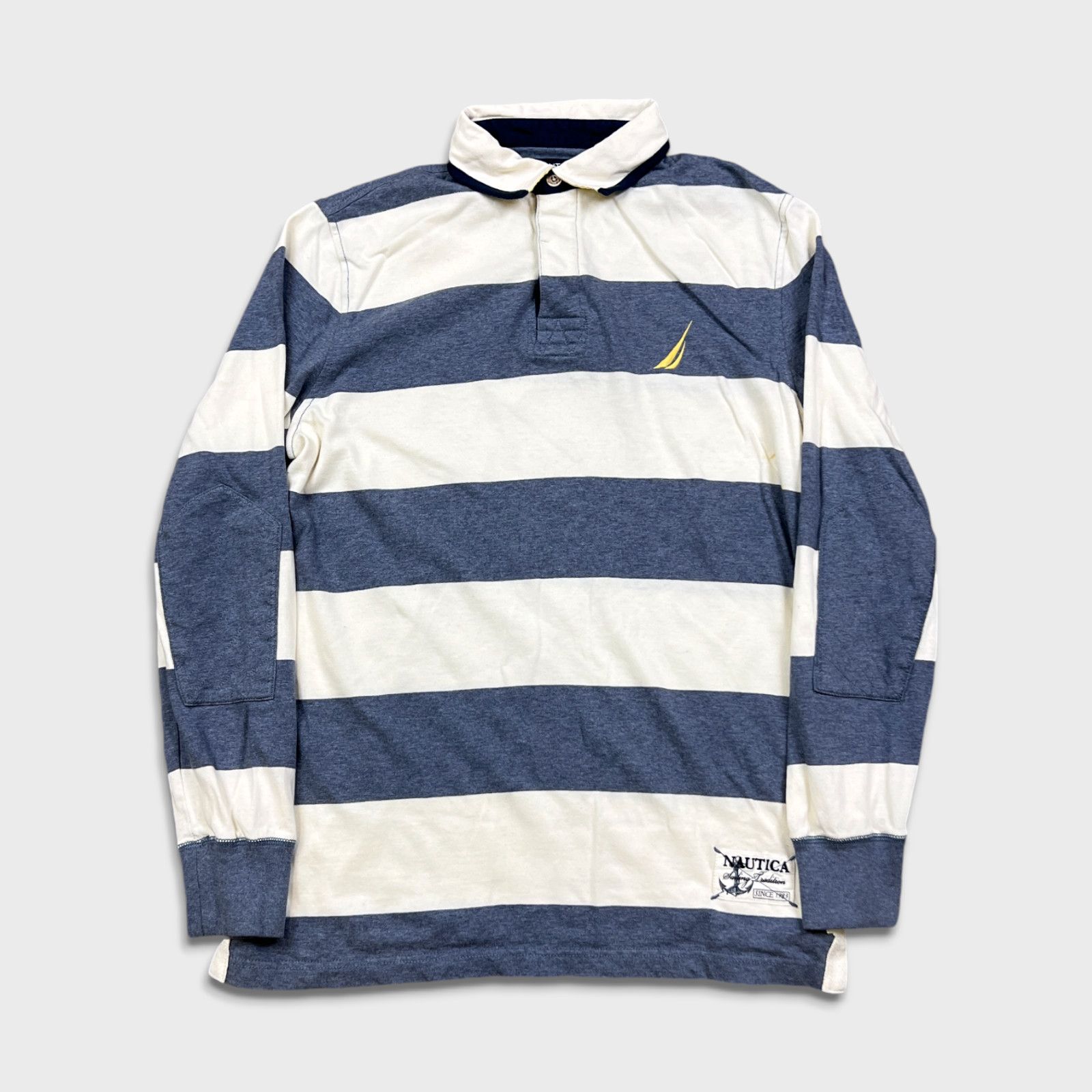 Nautica × Vintage Nautica Shirt Medium Logo Striped Preppy Rugby Long Sleeve Size US M / EU 48-50 / 2 - 1 Thumbnail