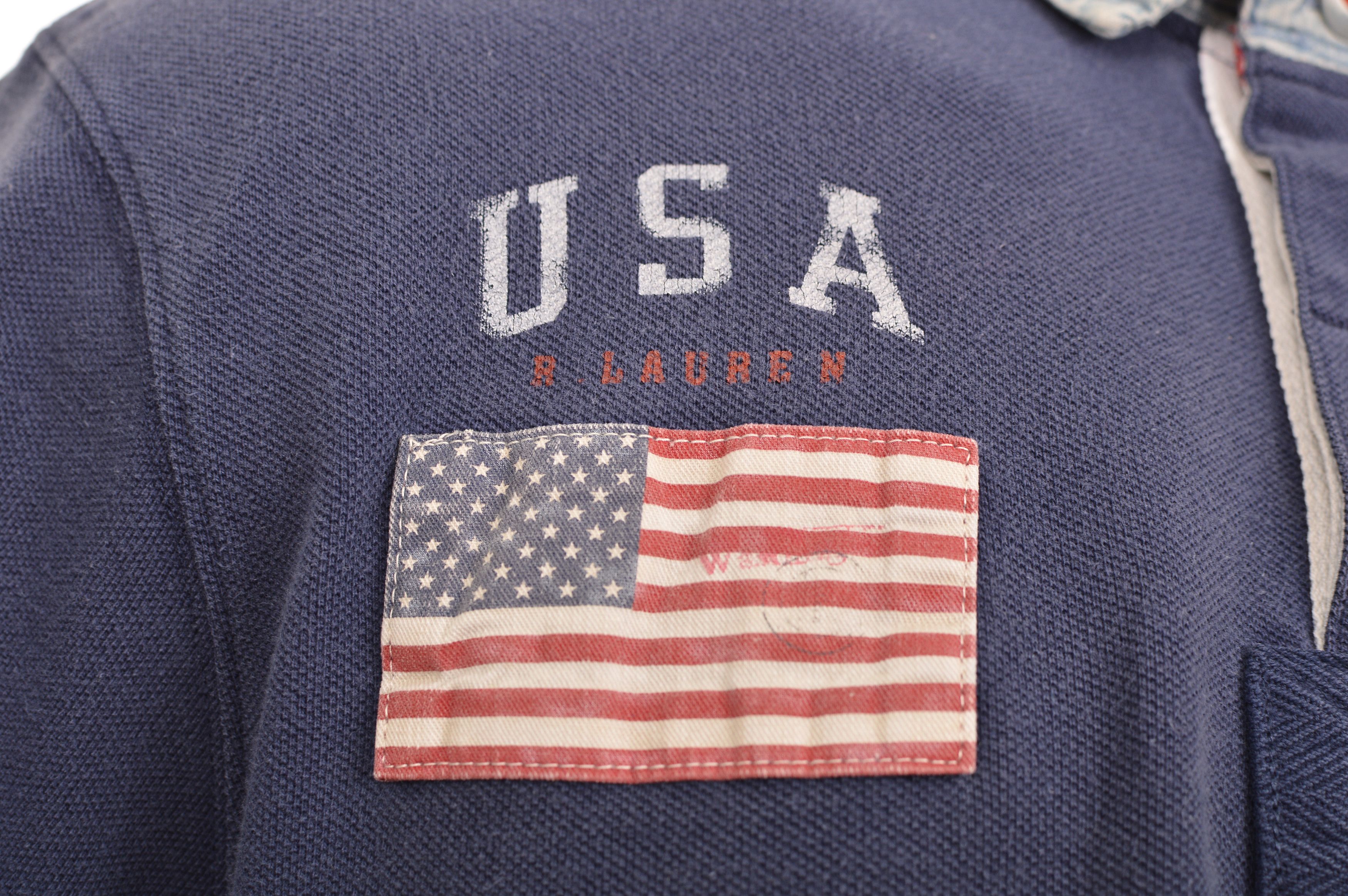 Polo Ralph Lauren Polo Ralph Lauren USA Country Flag Vintage Polo Shirt Size US L / EU 52-54 / 3 - 3 Thumbnail
